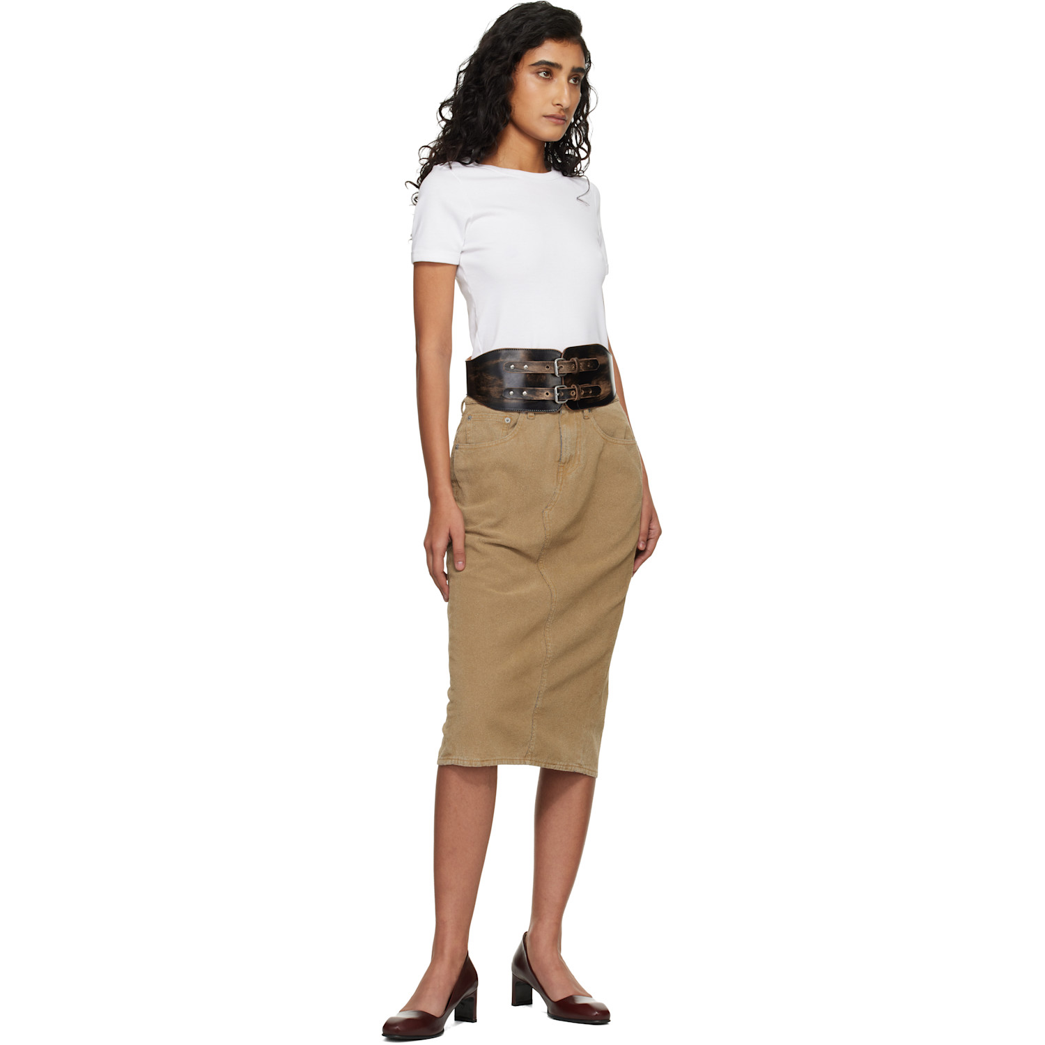  Our Legacy Black & Tan Sunny Girdle Belt 