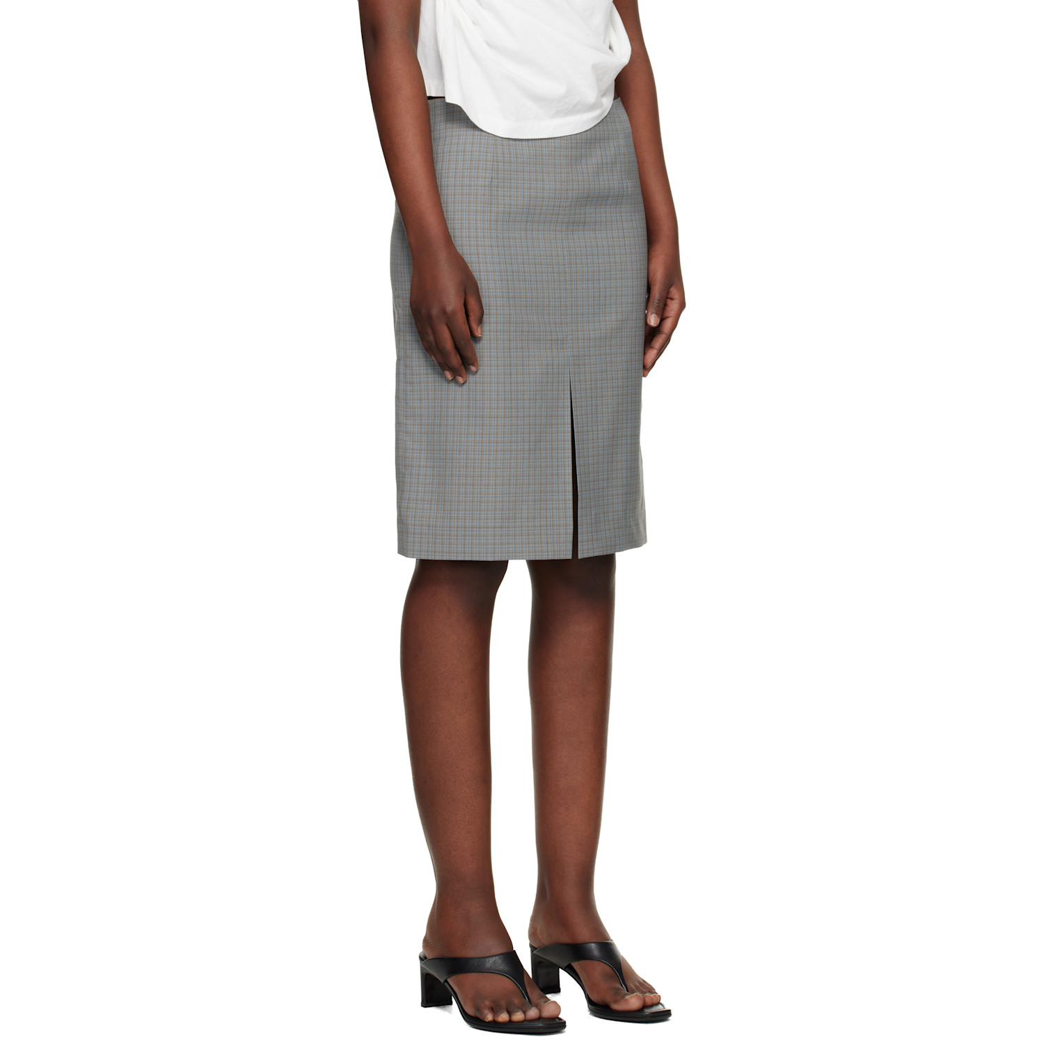  Our Legacy Blue & Khaki Siren Midi Skirt 