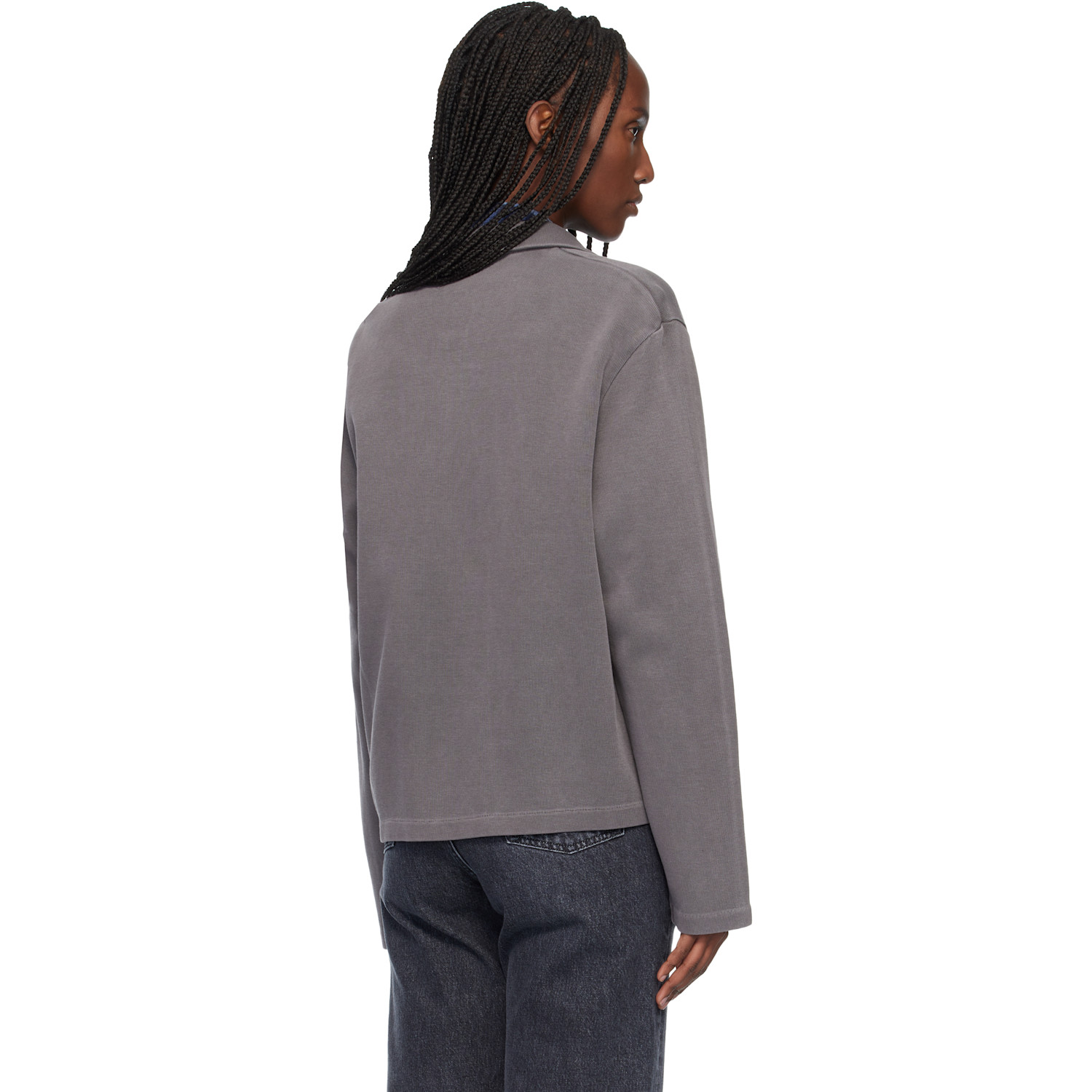  Our Legacy Gray Shrunken Fullzip Sweatshirt 