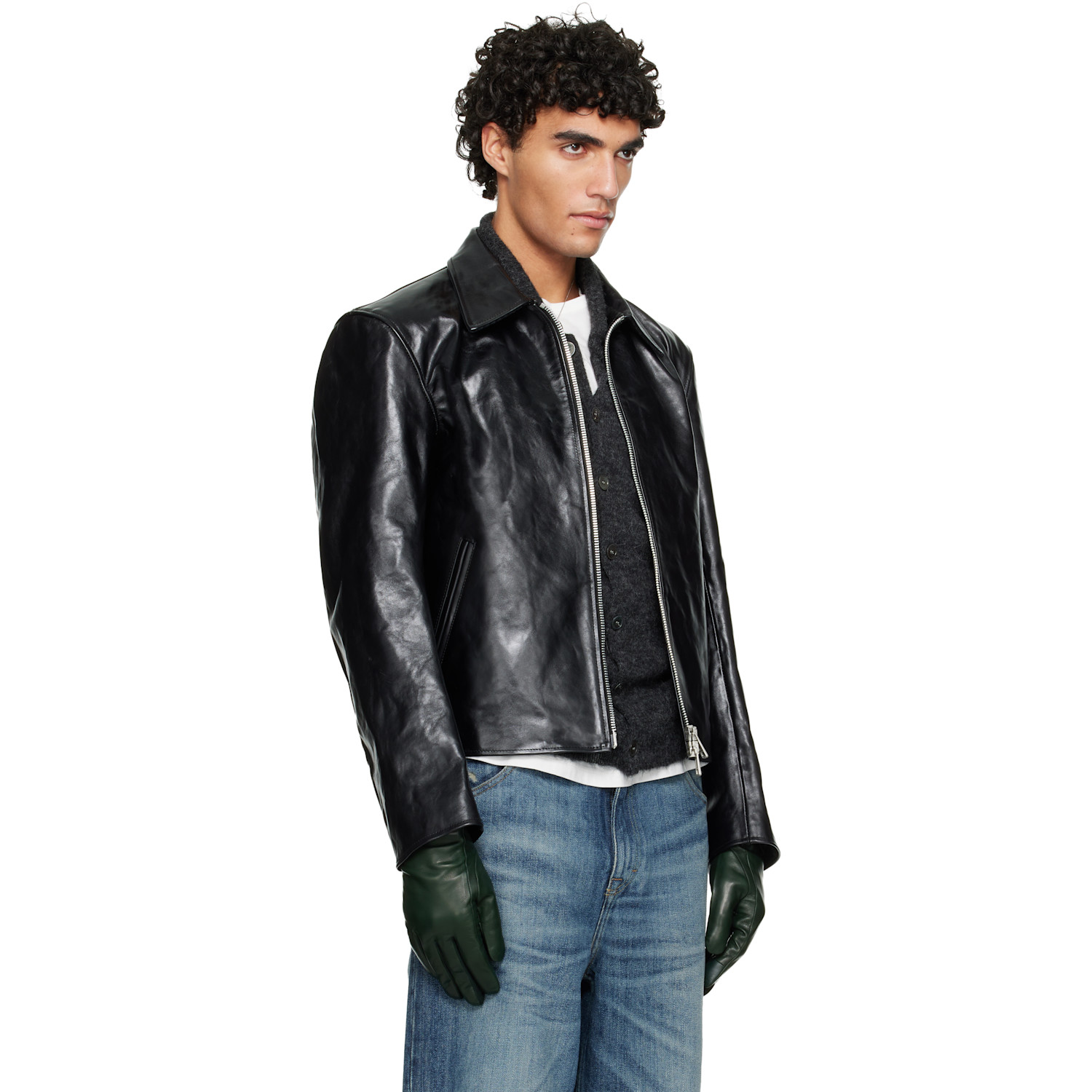  Our Legacy Black Mini Leather Jacket 