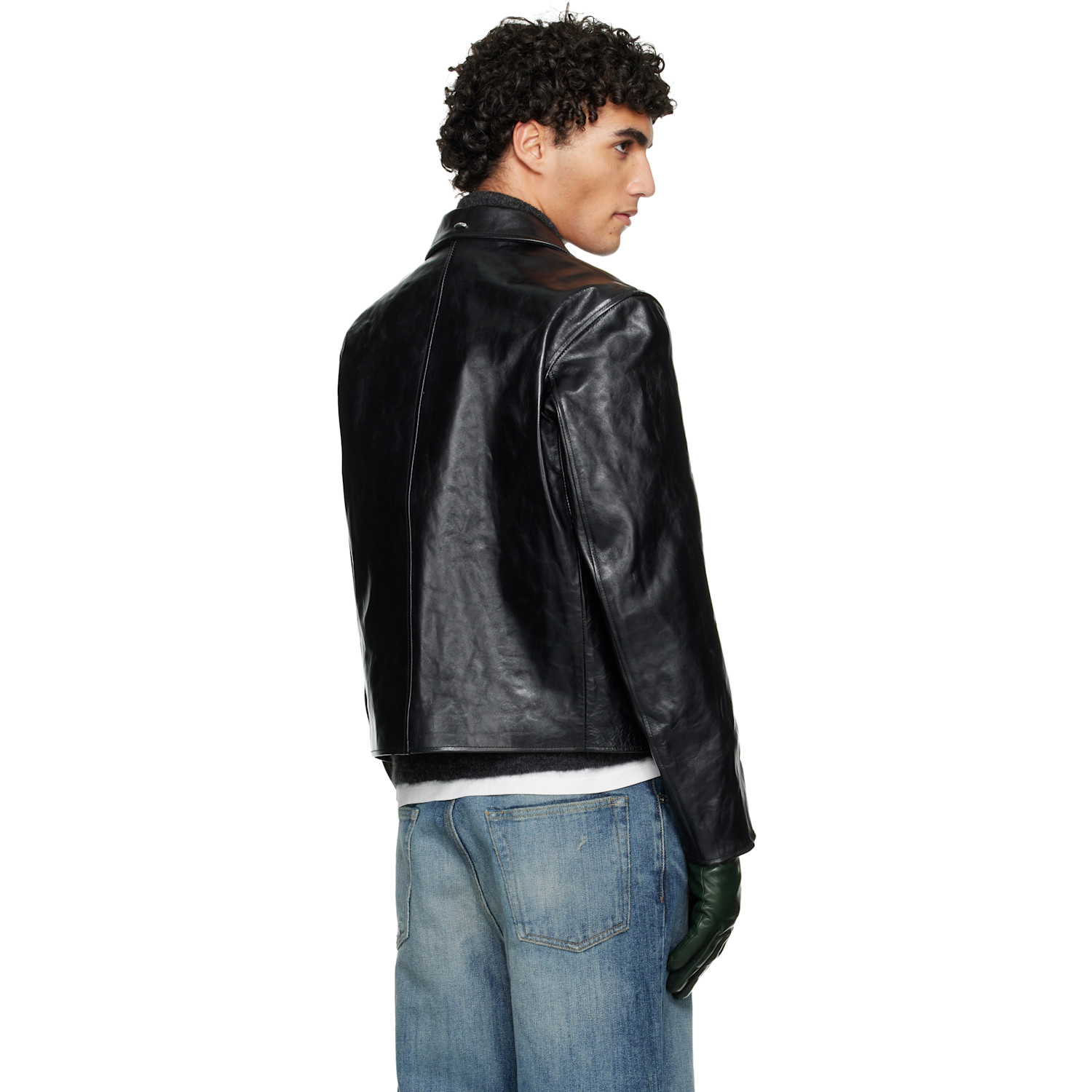  Our Legacy Black Mini Leather Jacket 