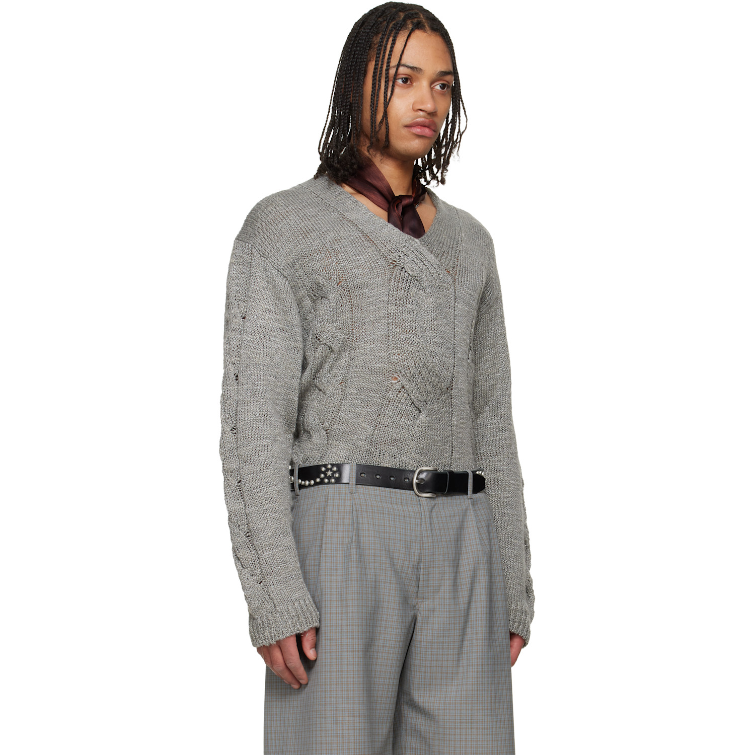  Our Legacy Gray Link V-neck Sweater 
