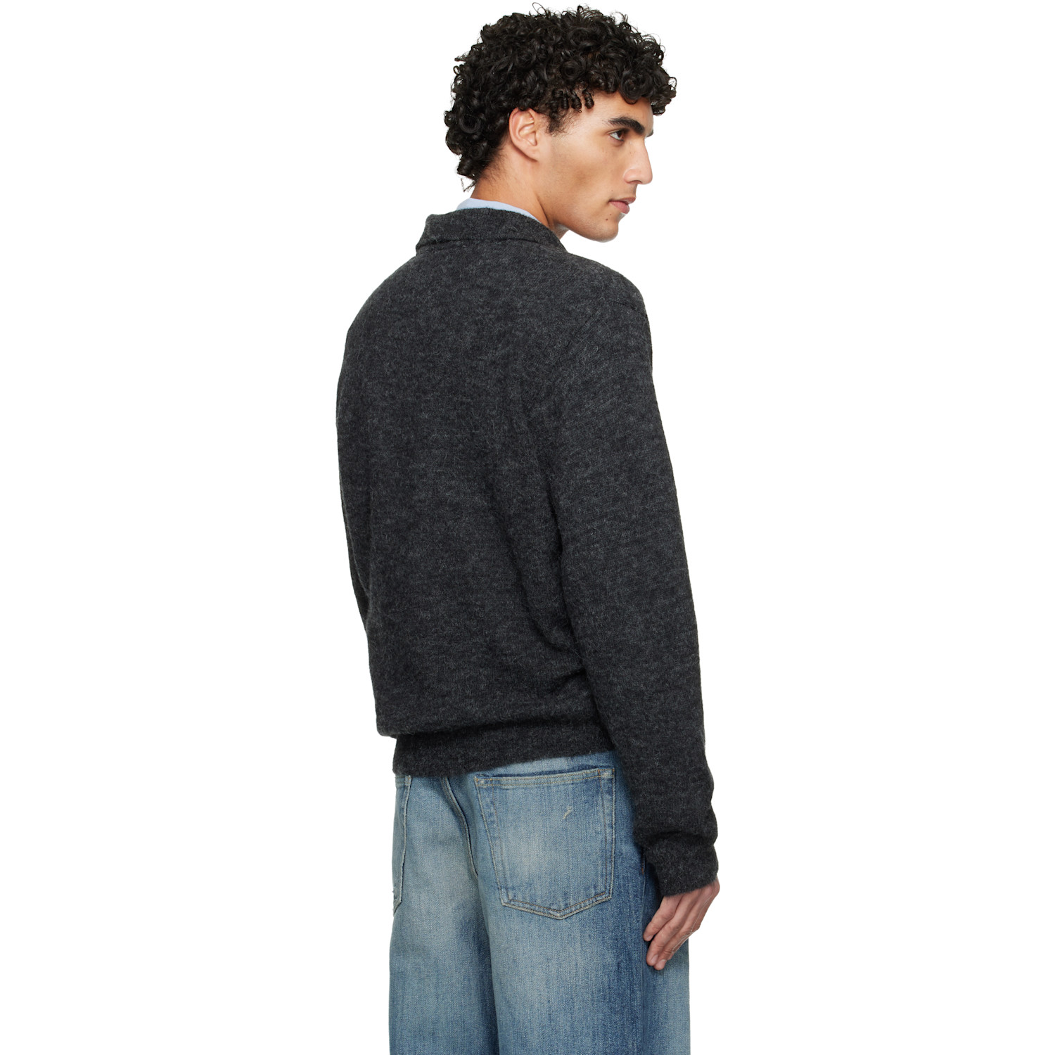  Our Legacy Gray Evening Polo Cardigan 
