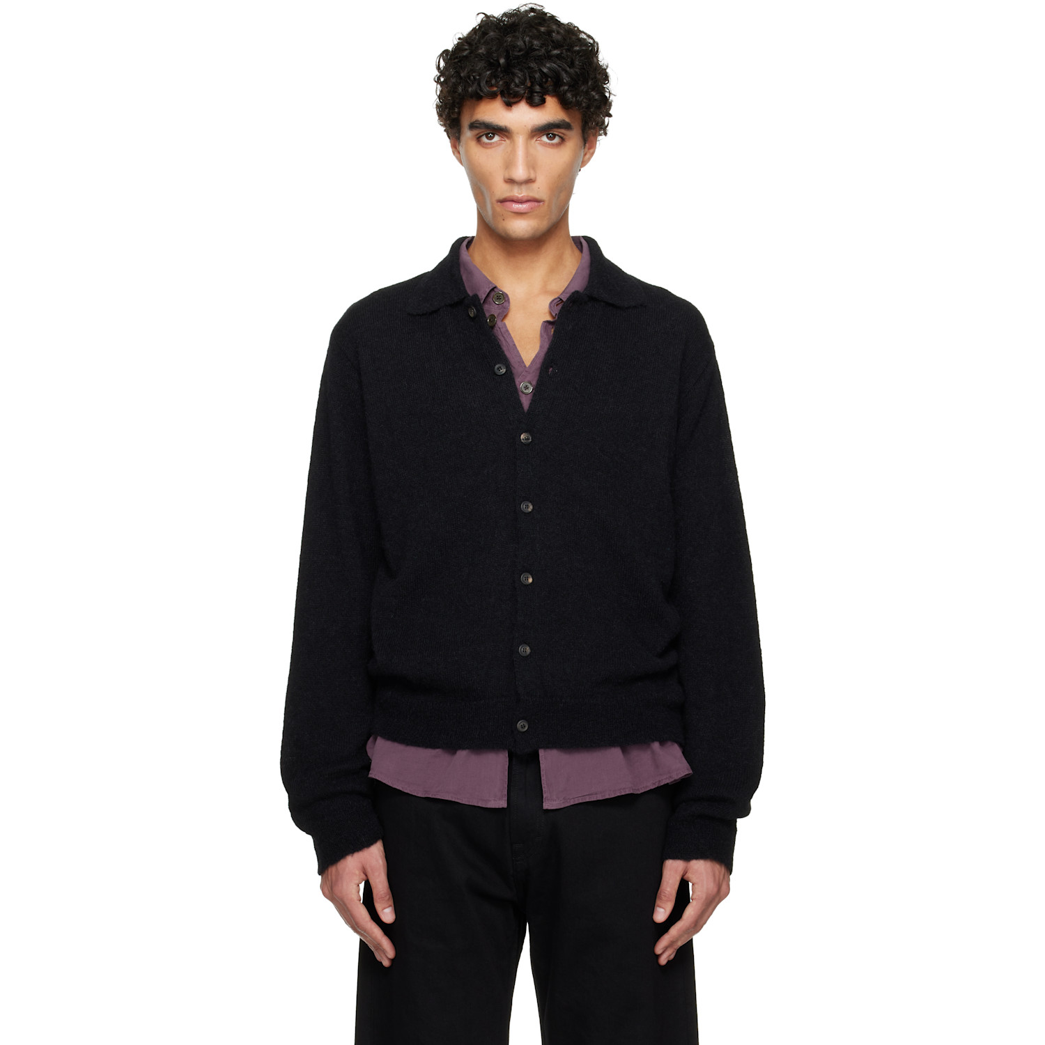 Our Legacy Ile Piquet Pullover Black Pseudo Knit 50 | Smart Closet