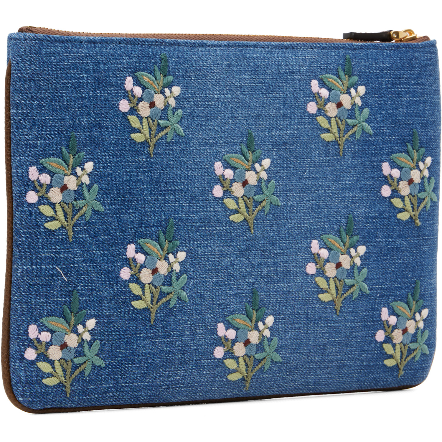  Valentino Garavani Blue Vlogo Signature Denim Clutch 