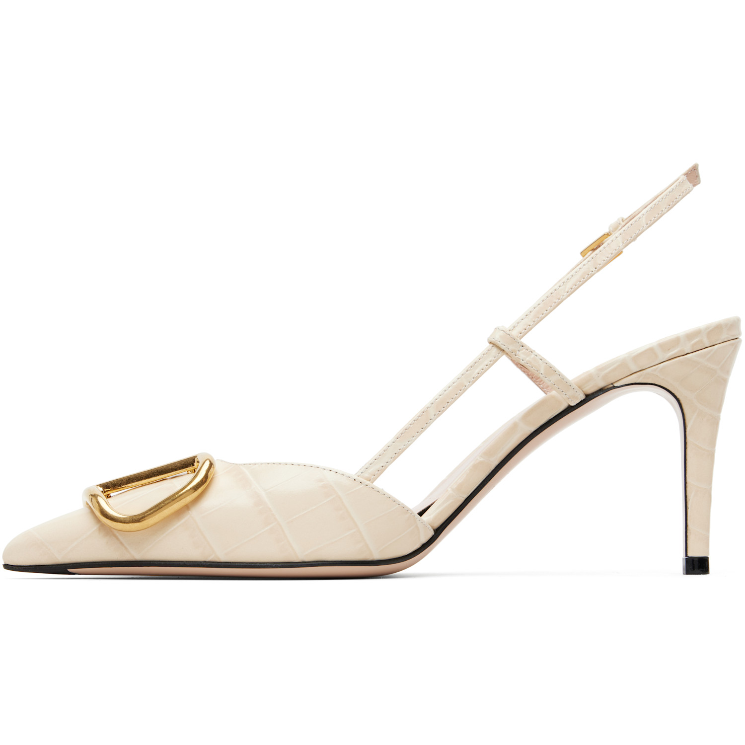  Valentino Garavani Off-white Vlogo Signature Slingback Heels 