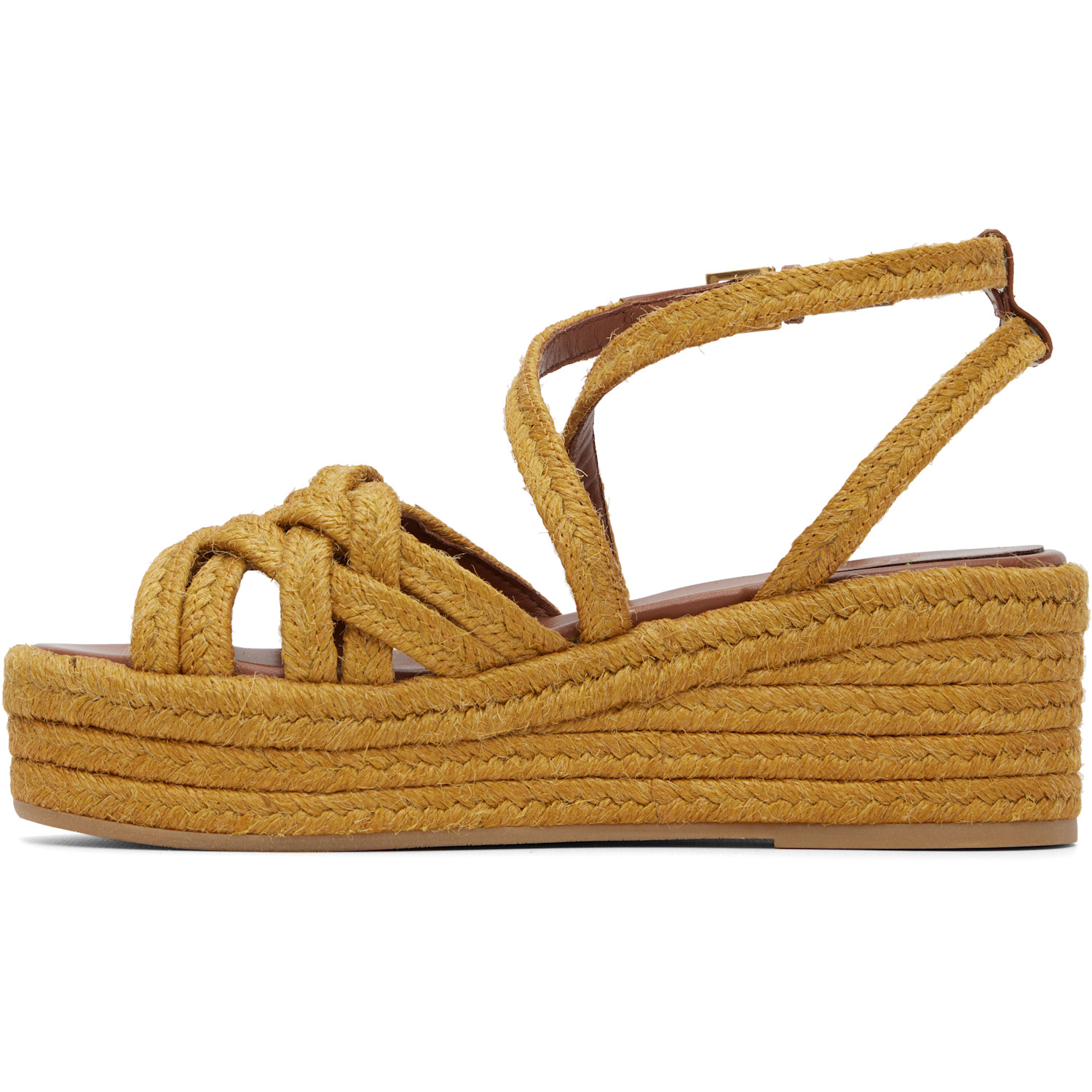  Valentino Garavani Tan Bribri Flatform Espadrilles Heeled Sandals 
