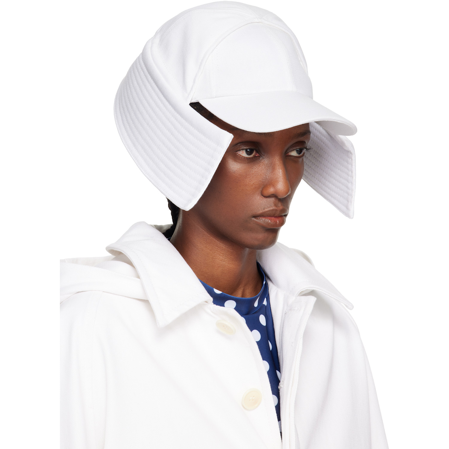  Jean Paul Gaultier White 'the Sailor Bucket' Cap 