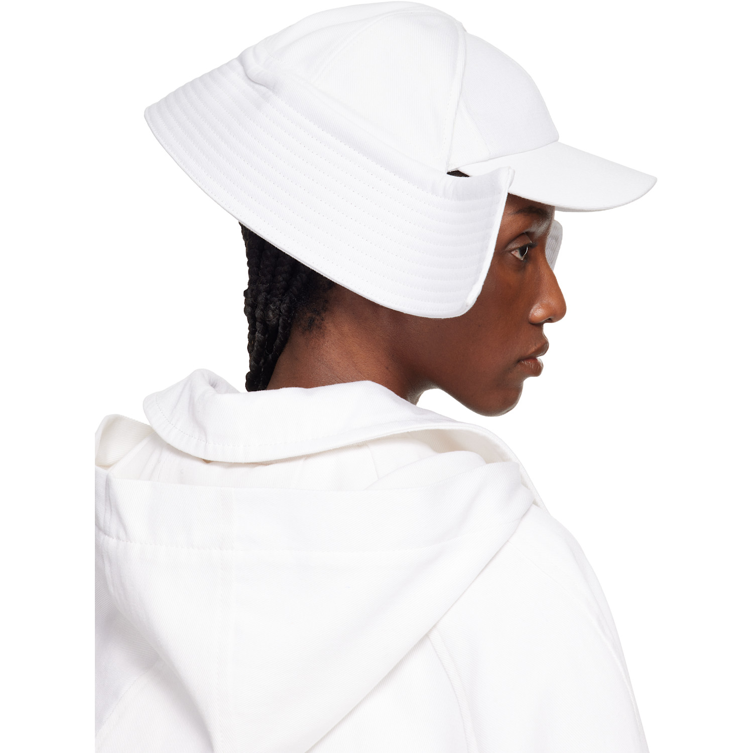  Jean Paul Gaultier White 'the Sailor Bucket' Cap 