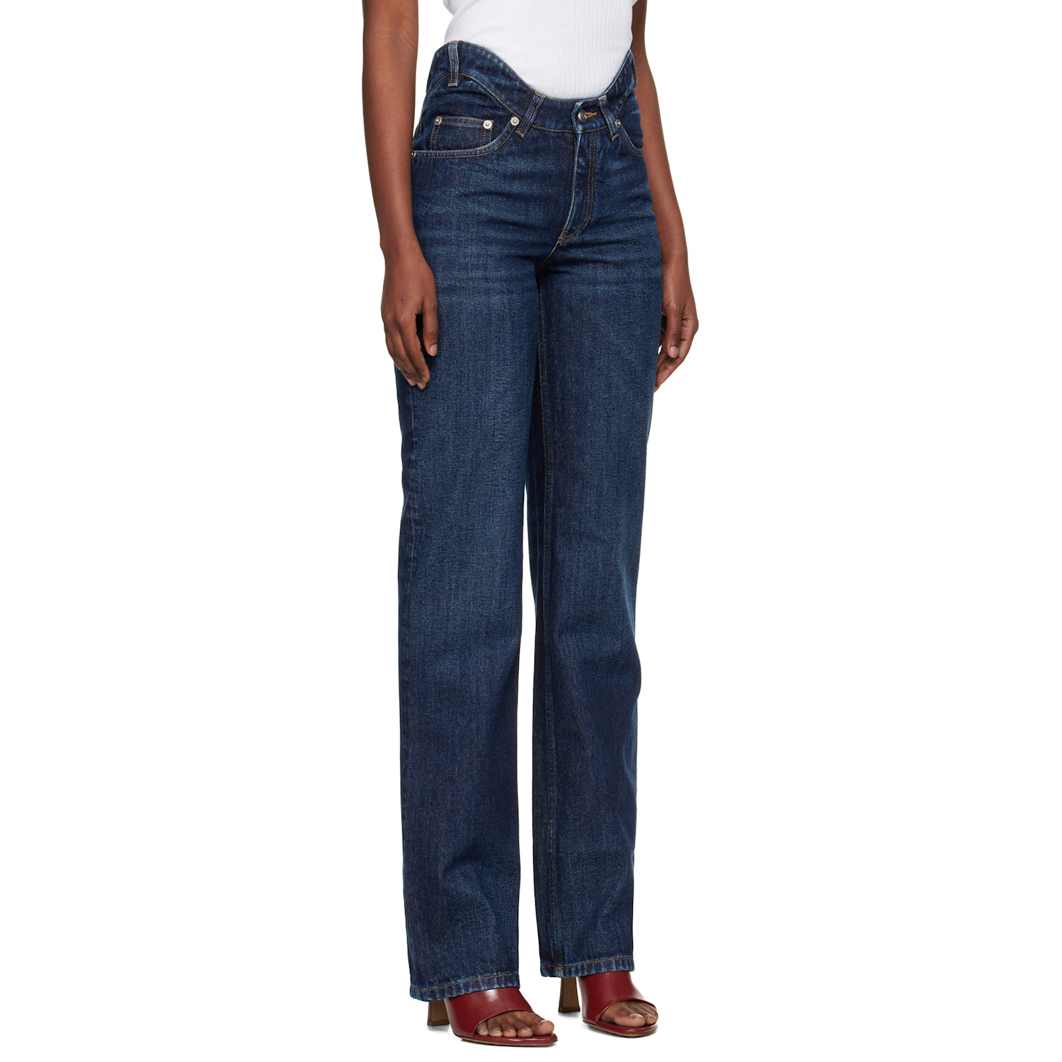  Jean Paul Gaultier Blue 'the Curved' Jeans 