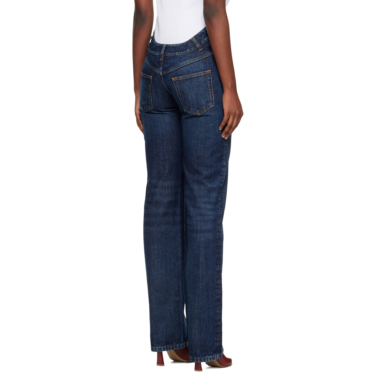  Jean Paul Gaultier Blue 'the Curved' Jeans 