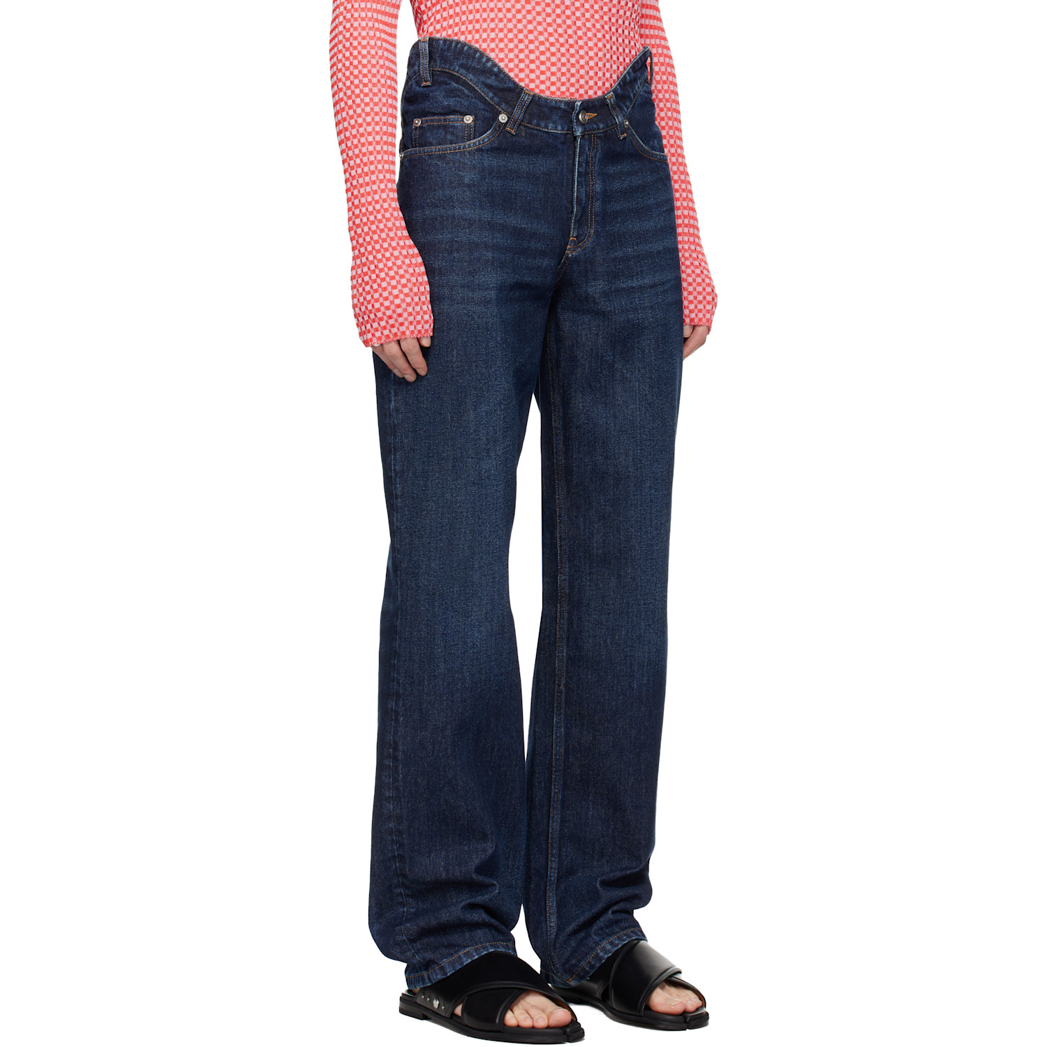  Jean Paul Gaultier Blue 'the Curved Denim' Jeans 