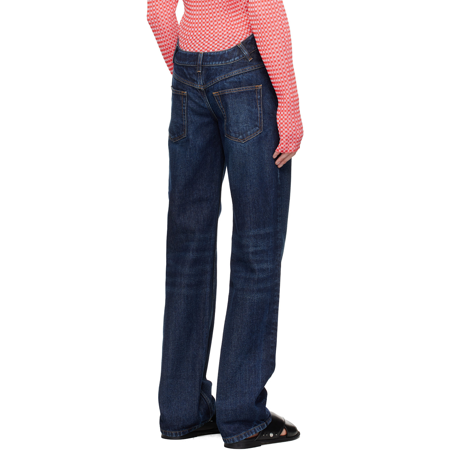  Jean Paul Gaultier Blue 'the Curved Denim' Jeans 
