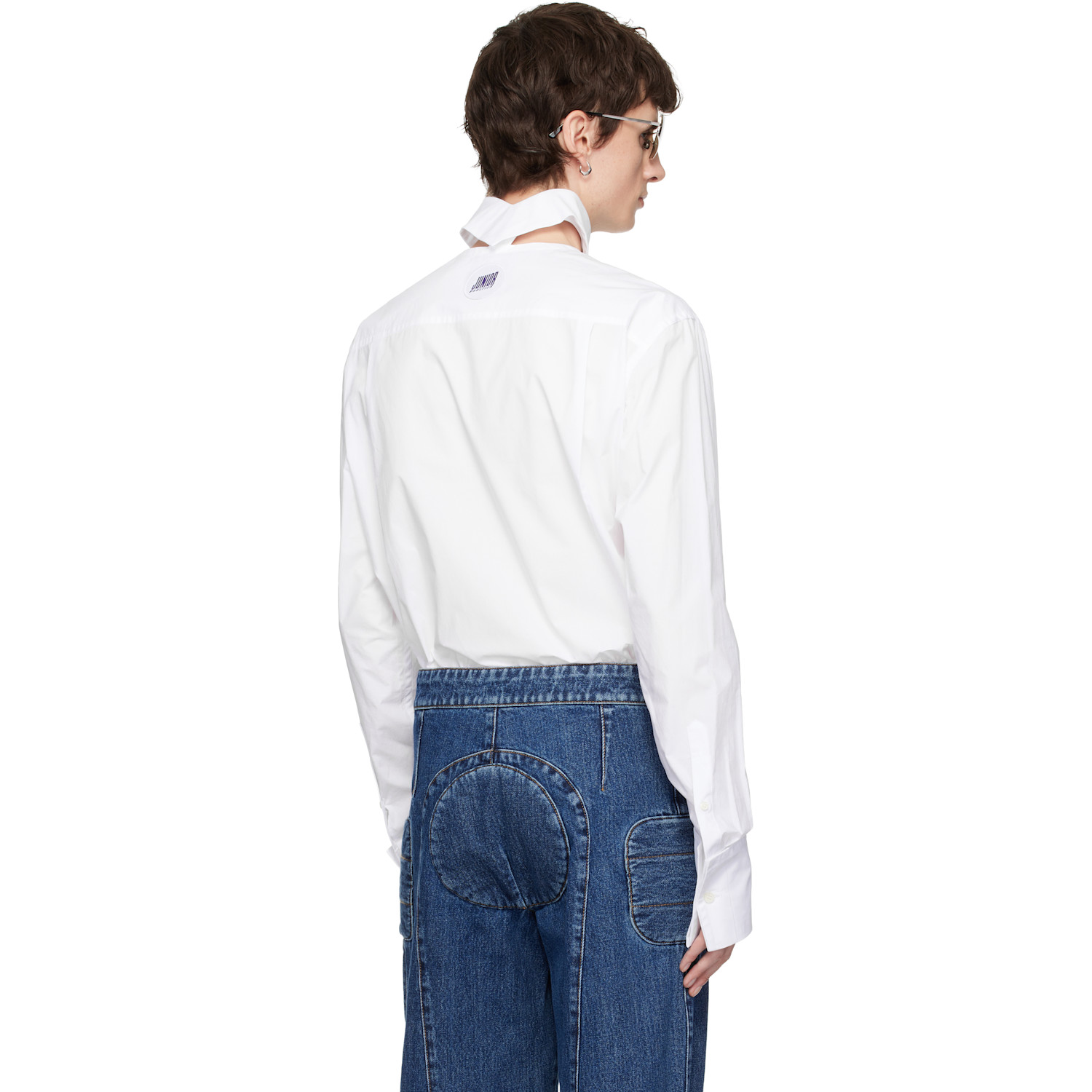  Jean Paul Gaultier White Open Fly Away Shirt 