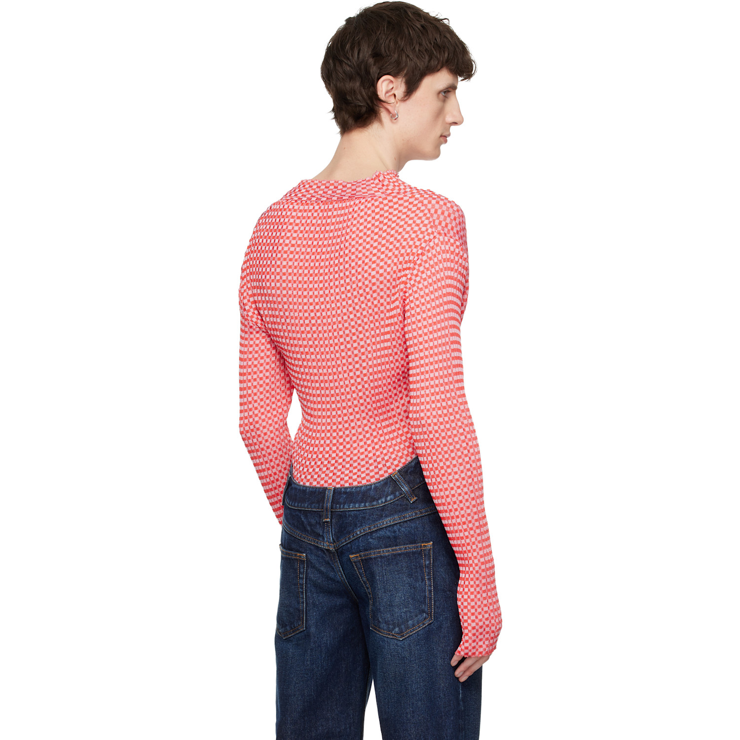  Jean Paul Gaultier Red 'the Gingham' Turtleneck 