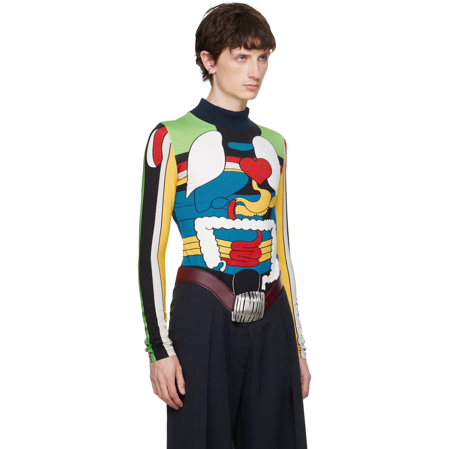  Jean Paul Gaultier Multicolor 'the Body Map Organ' Top 
