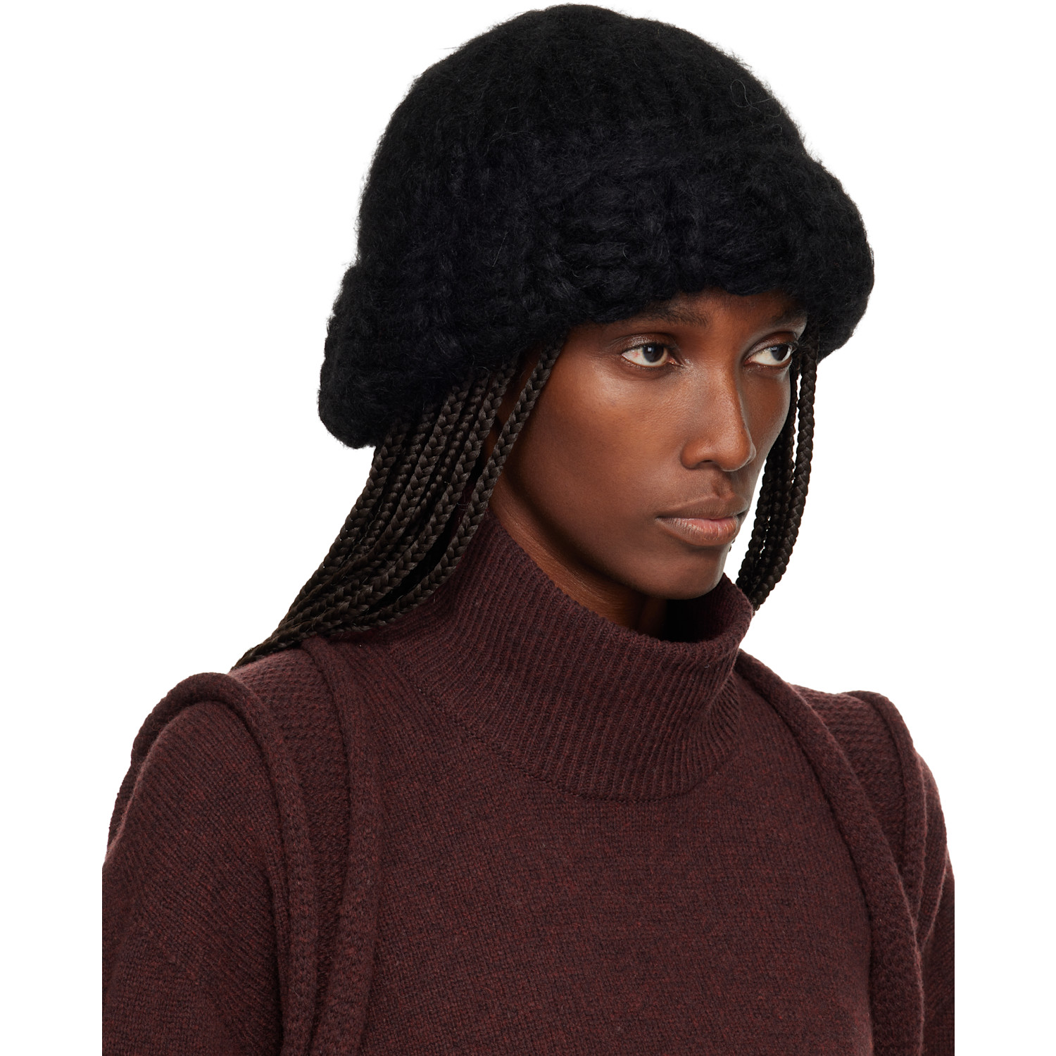  Issey Miyake Black November Silk Mohair Beanie 