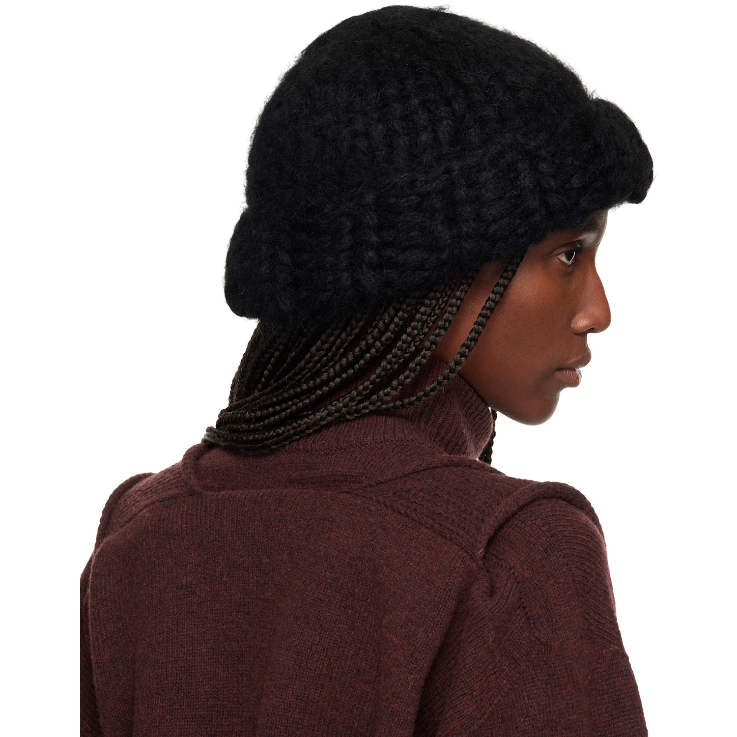  Issey Miyake Black November Silk Mohair Beanie 