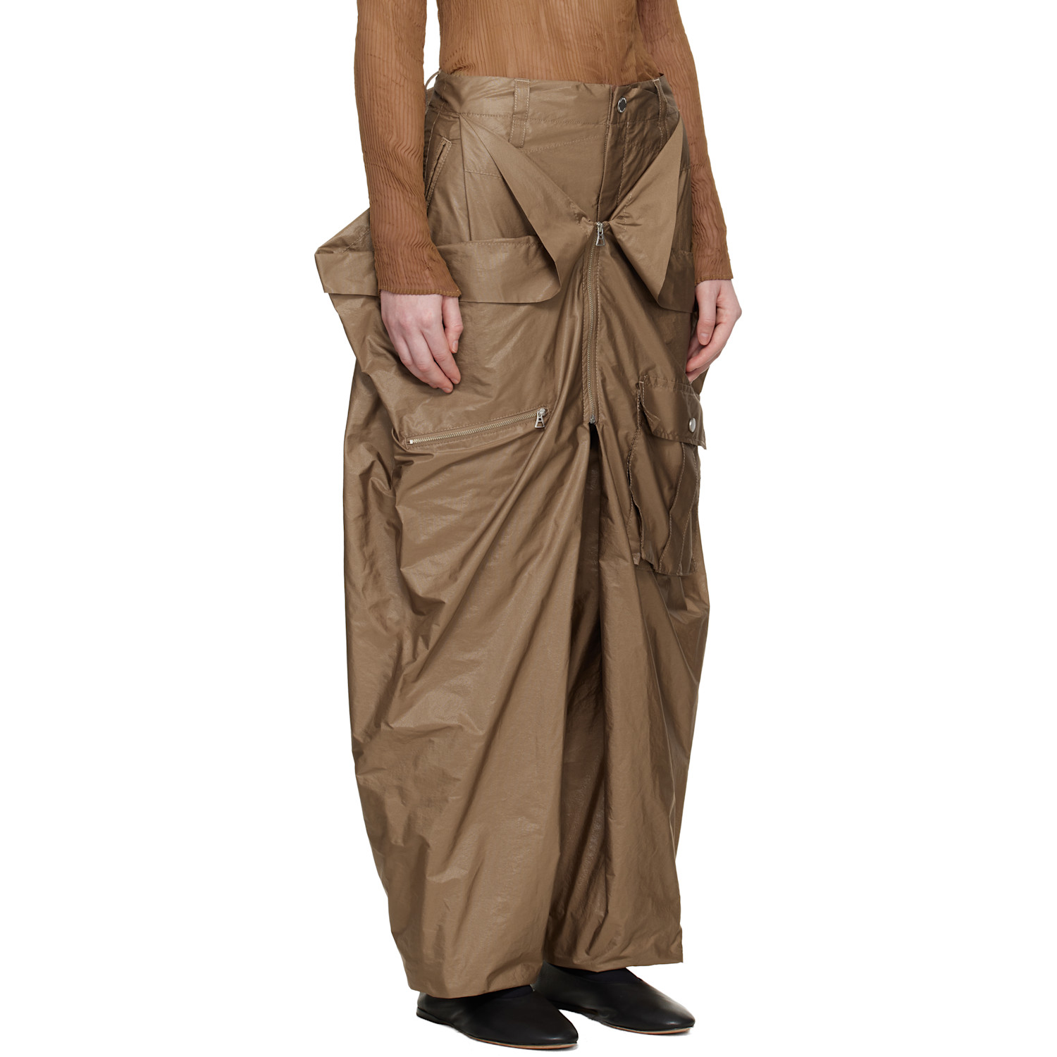  Issey Miyake Beige Aerial Steel Cargo Pants 
