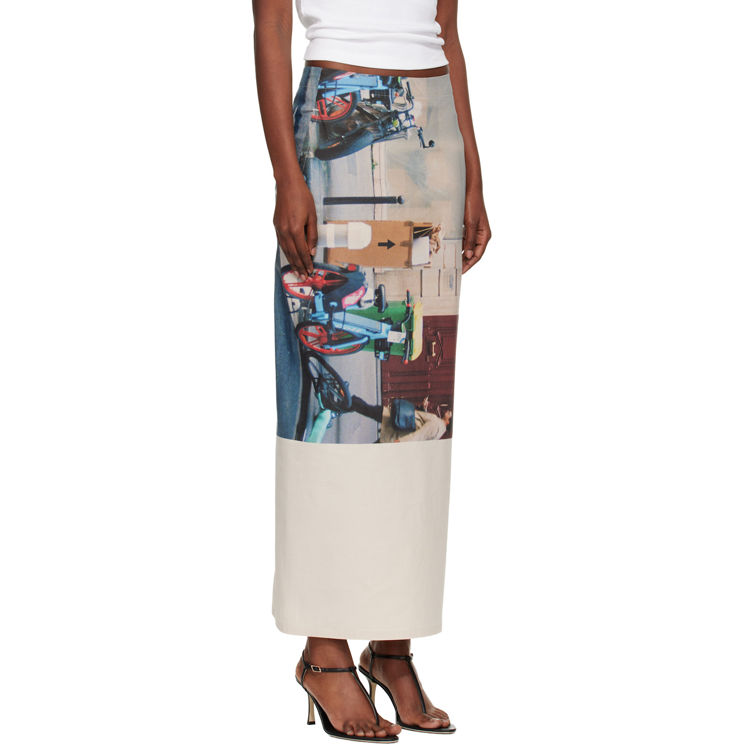  Issey Miyake Multicolor Street View Midi Skirt 