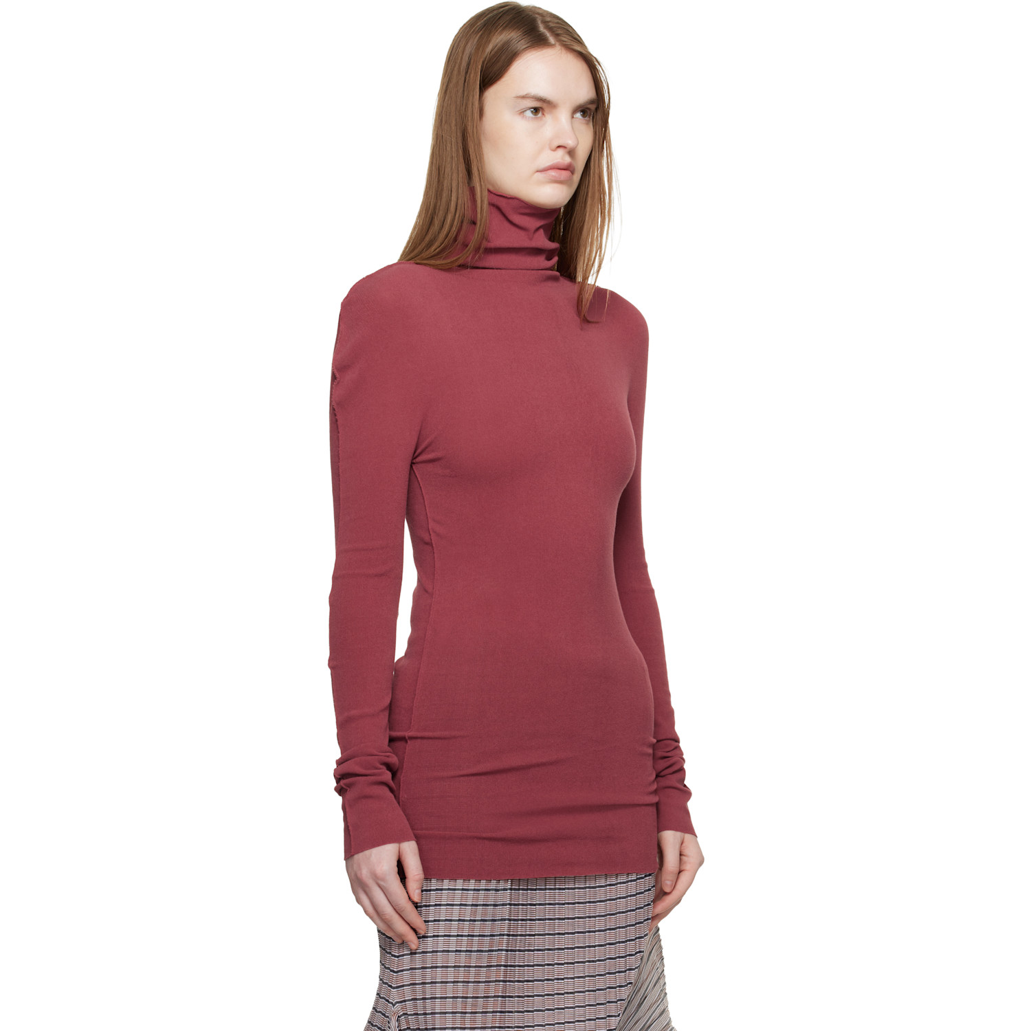  Issey Miyake Brown December Cotton Baguette Turtleneck 