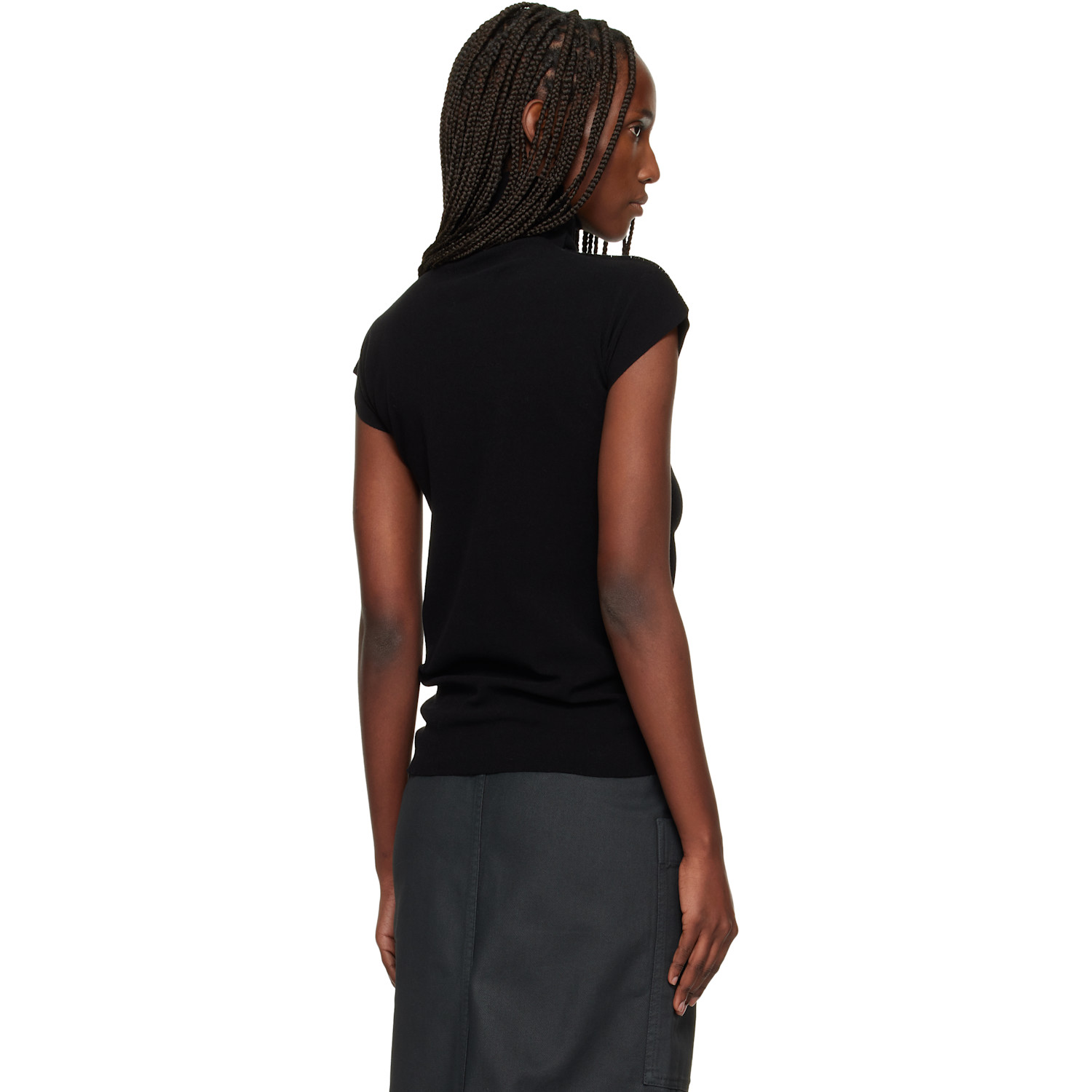  Issey Miyake Black October Cotton Baguette Turtleneck 