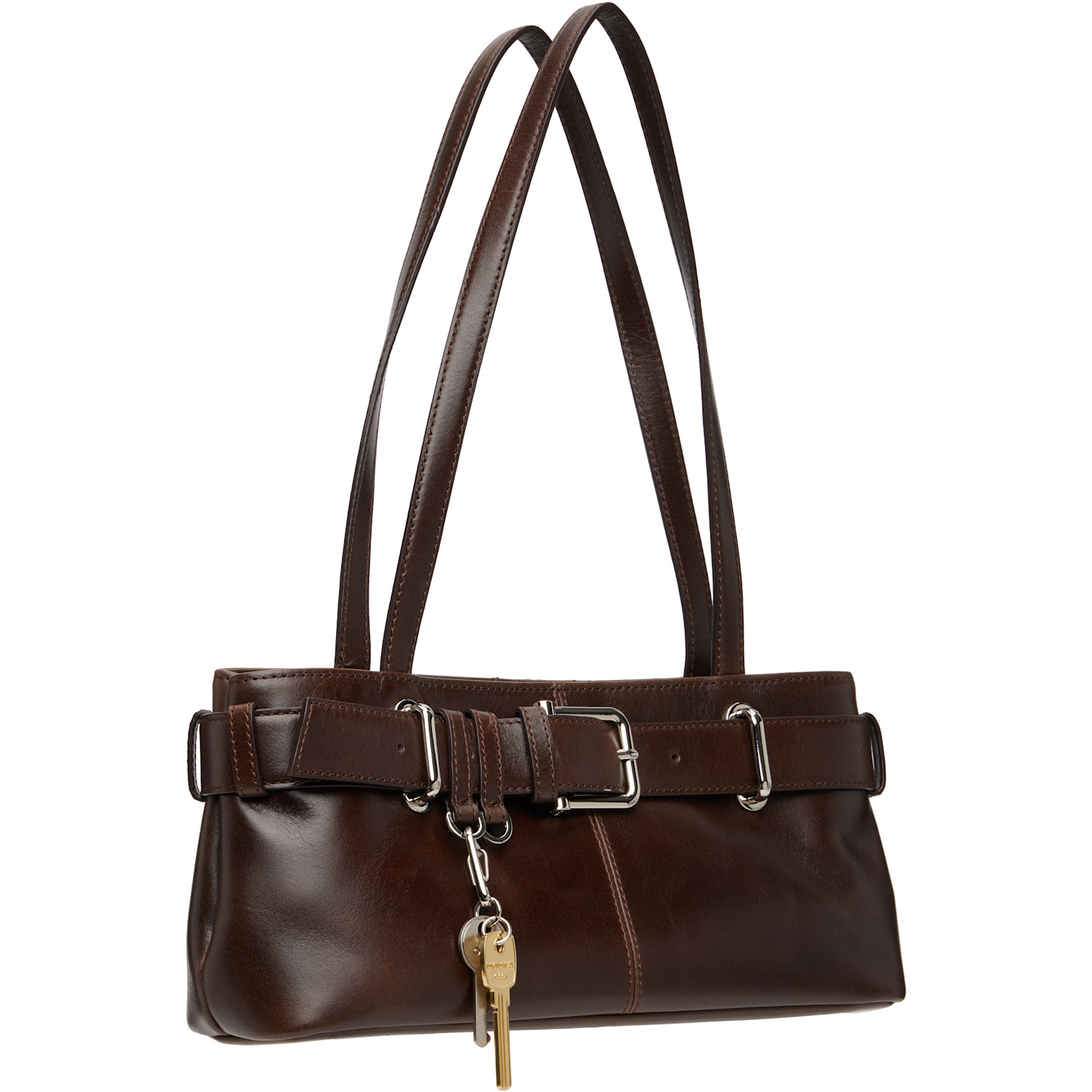  Osoi Brown Shoulder Brocle Mini Bag 
