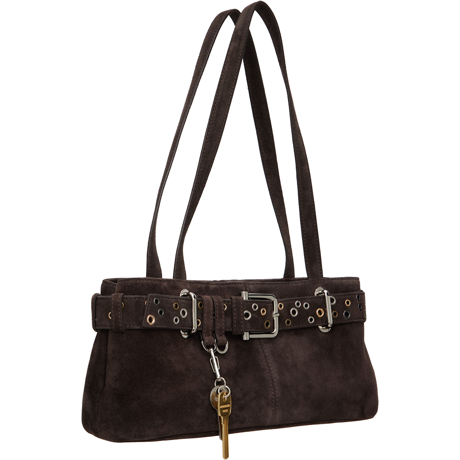  Osoi Brown Shoulder Brocle Mini Bag 