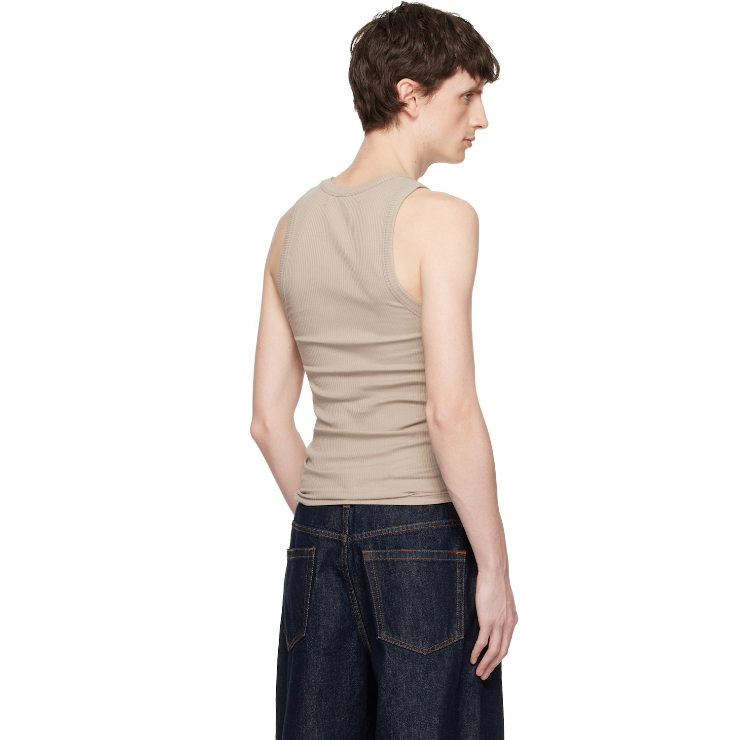  Seventh Taupe Base Rib Tank Top 