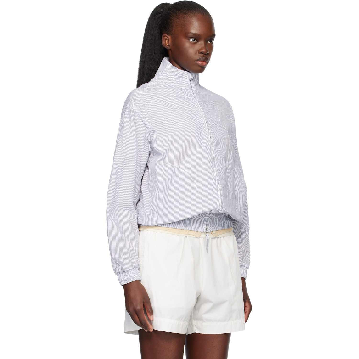  Nothing Written White & Gray Panny Harrington Jacket 