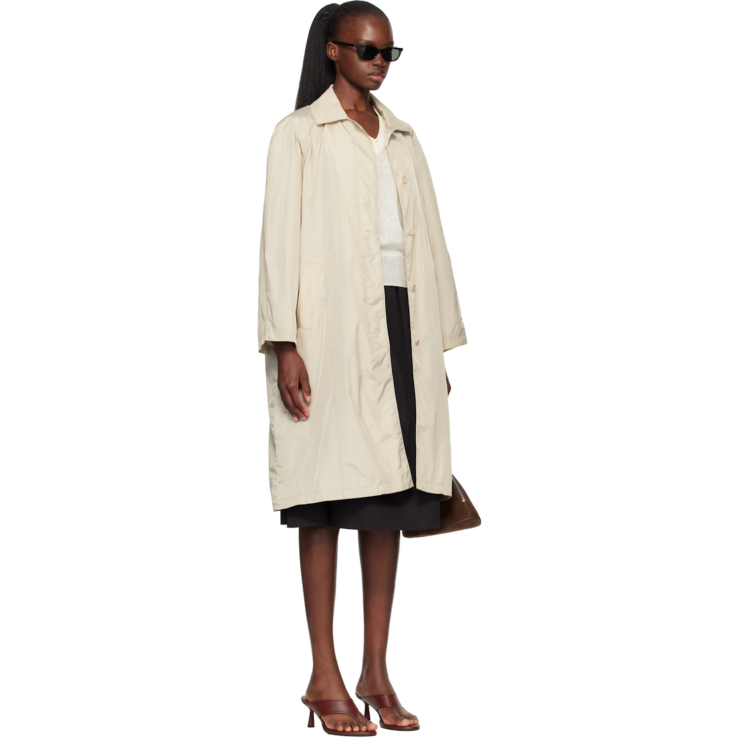  Nothing Written Beige Urban Nylon Trench Coat 