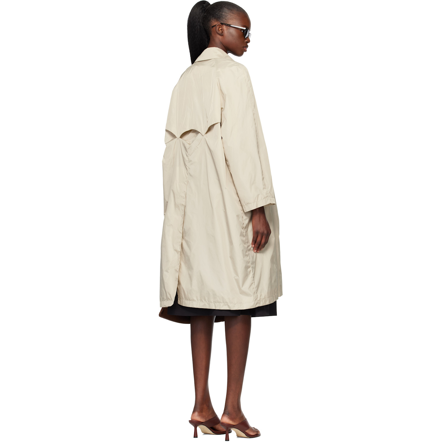  Nothing Written Beige Urban Nylon Trench Coat 