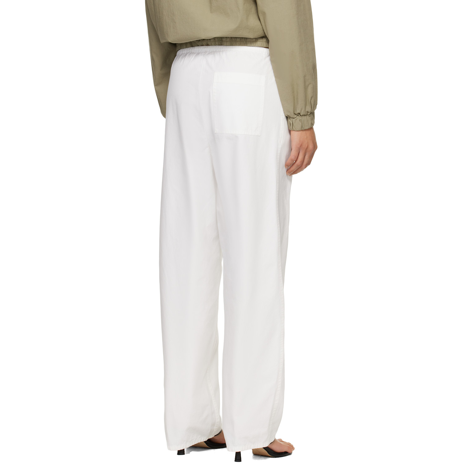  Nothing Written White Lazy Cotton Drawstring Lounge Pants 