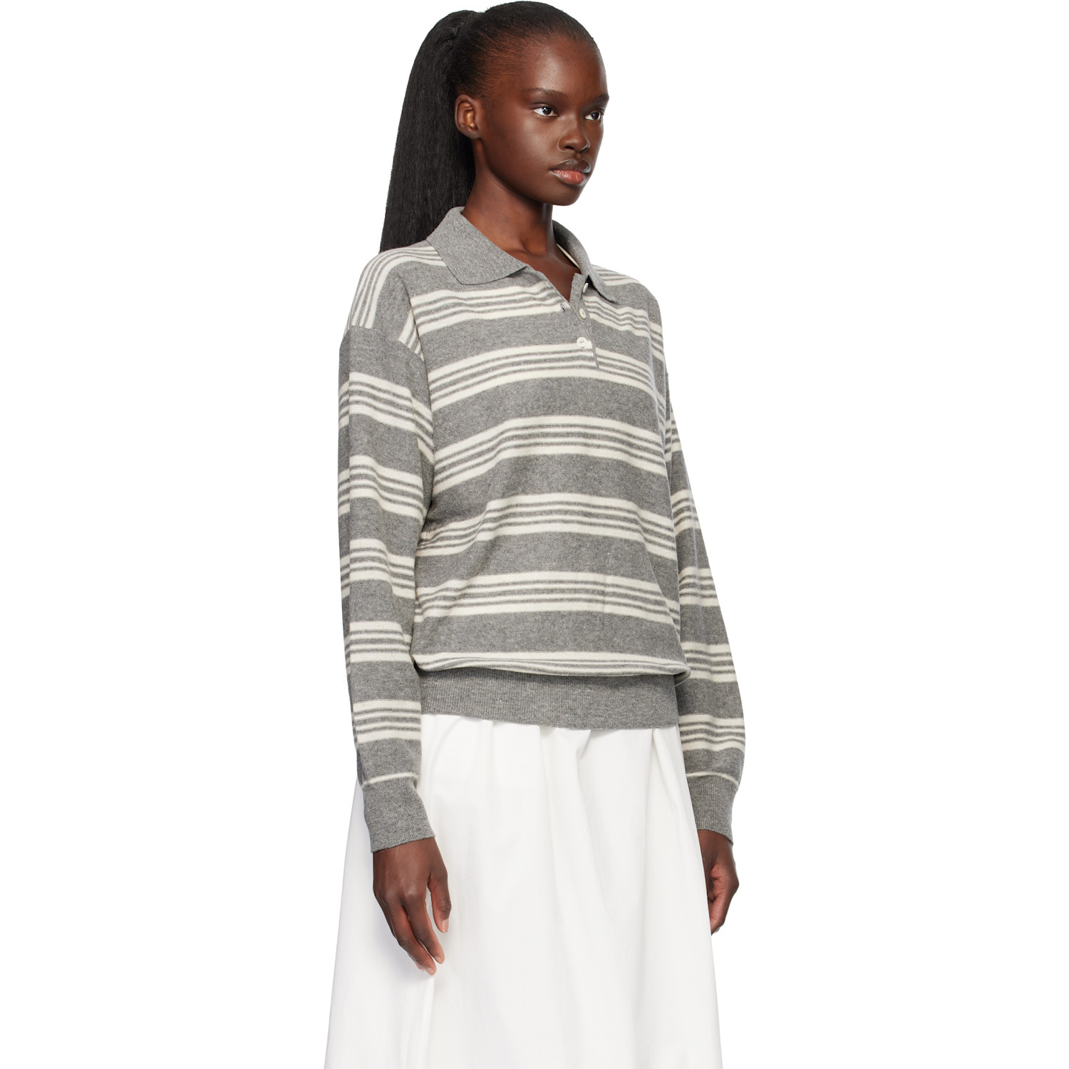  Nothing Written Gray Kevin Stripe Pullover Polo 