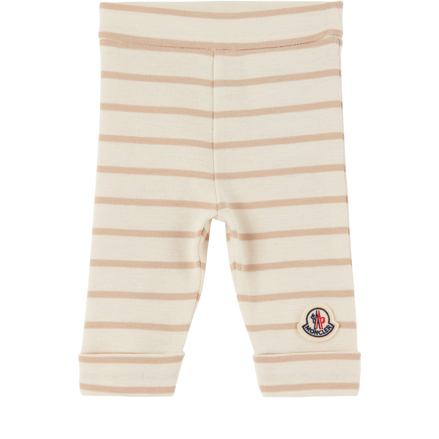  Moncler Enfant Baby White & Beige Striped T-shirt Set 