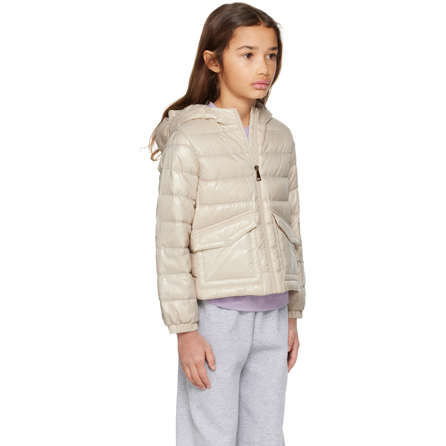  Moncler Enfant Big Kids Beige Small Ela Down Jacket 