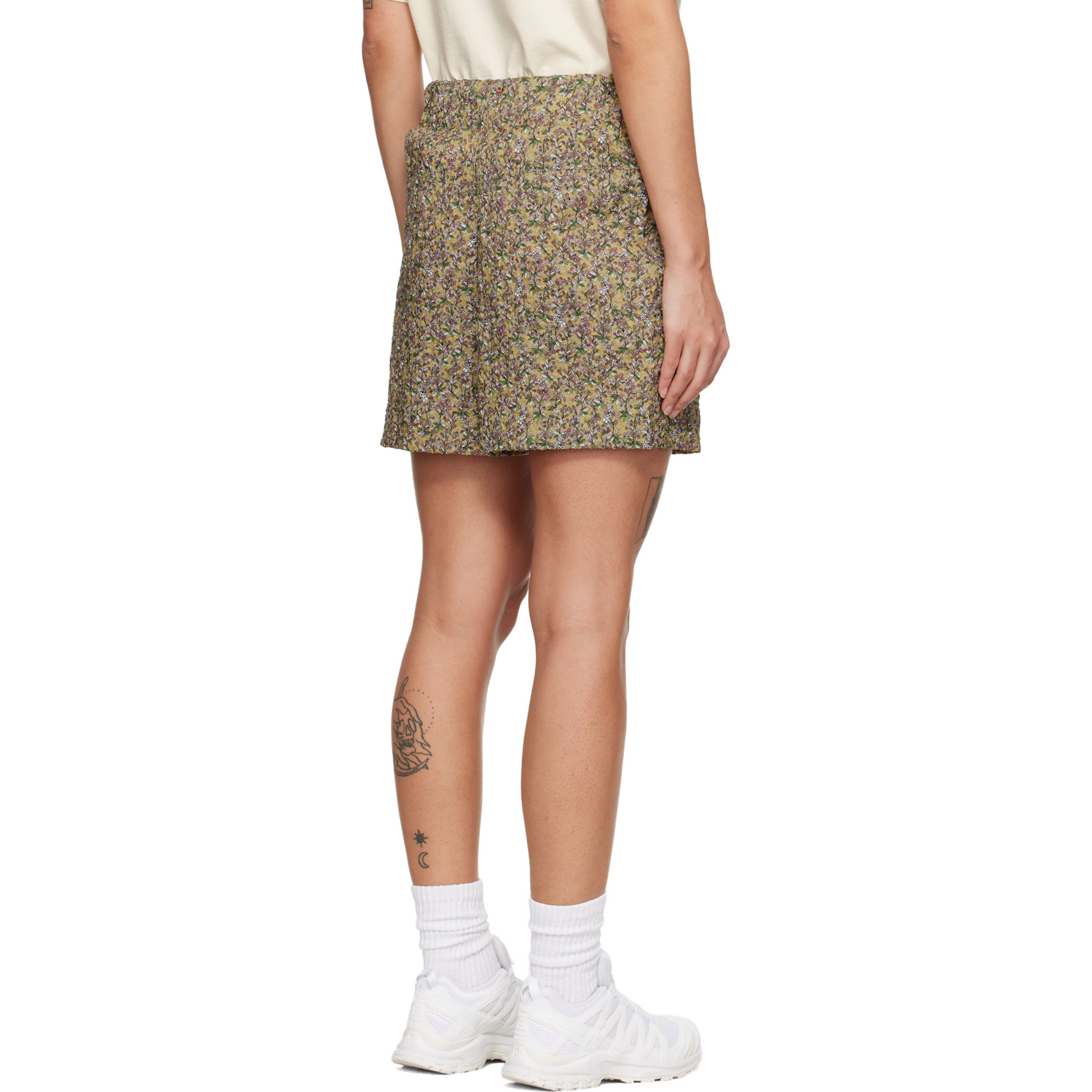  Moncler Grenoble Khaki Floral Shorts 