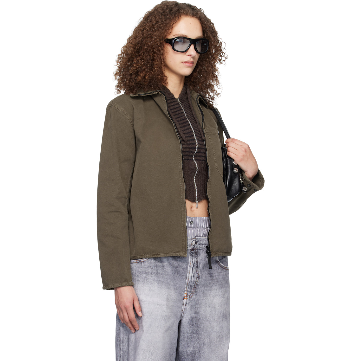  Stone Island Brown 1200014 Organic Panama Cotton Old Effect Jacket 