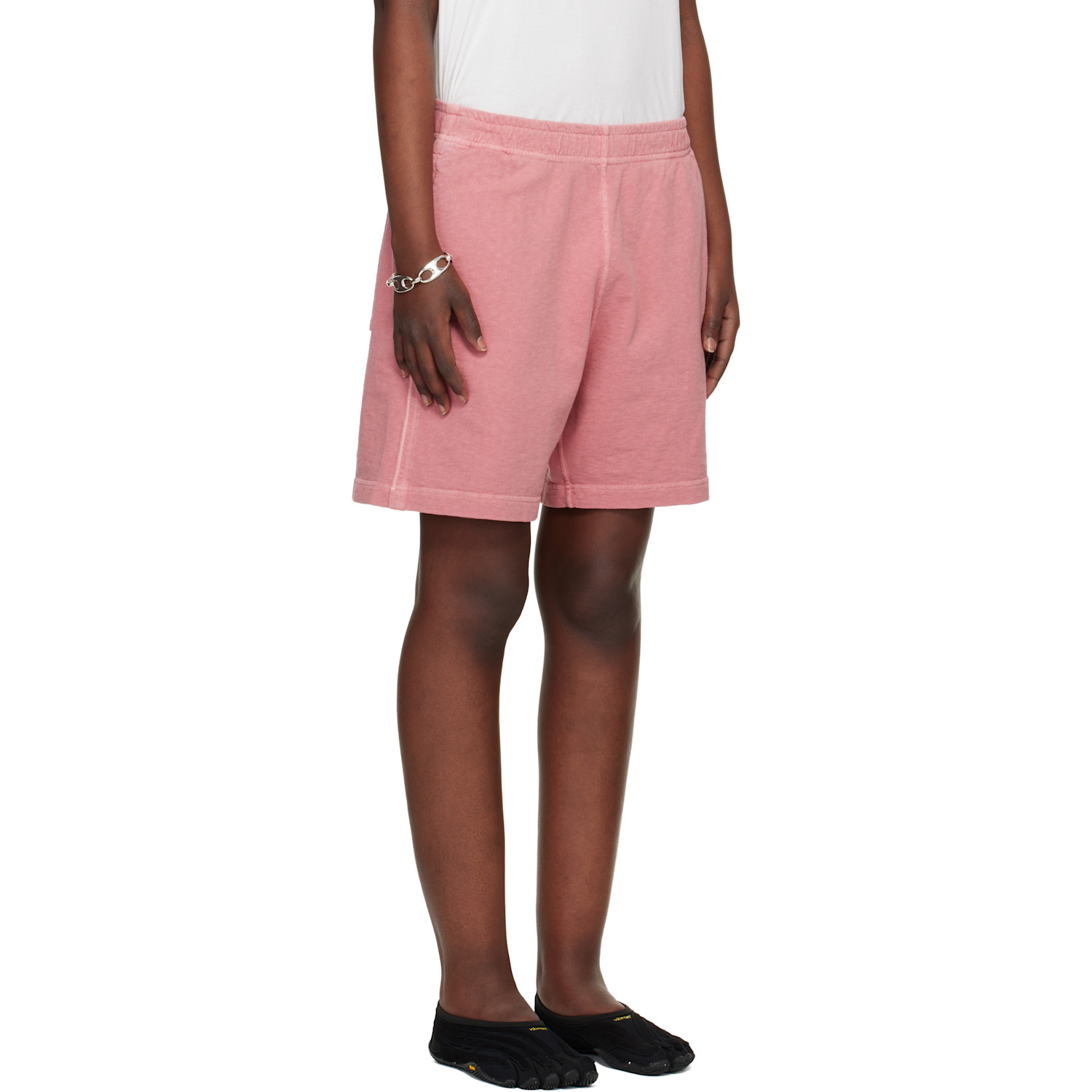  Stone Island Pink 6200014 Malfilé Fleece Old Effect Shorts 