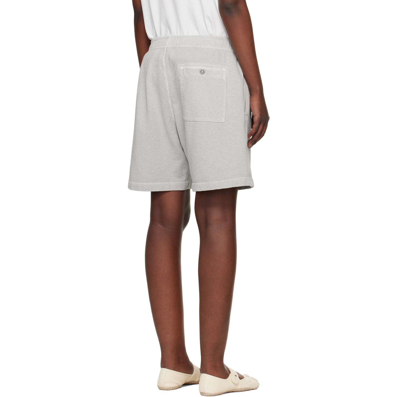  Stone Island Gray 6200014 Malfilé Fleece Old Effect Shorts 