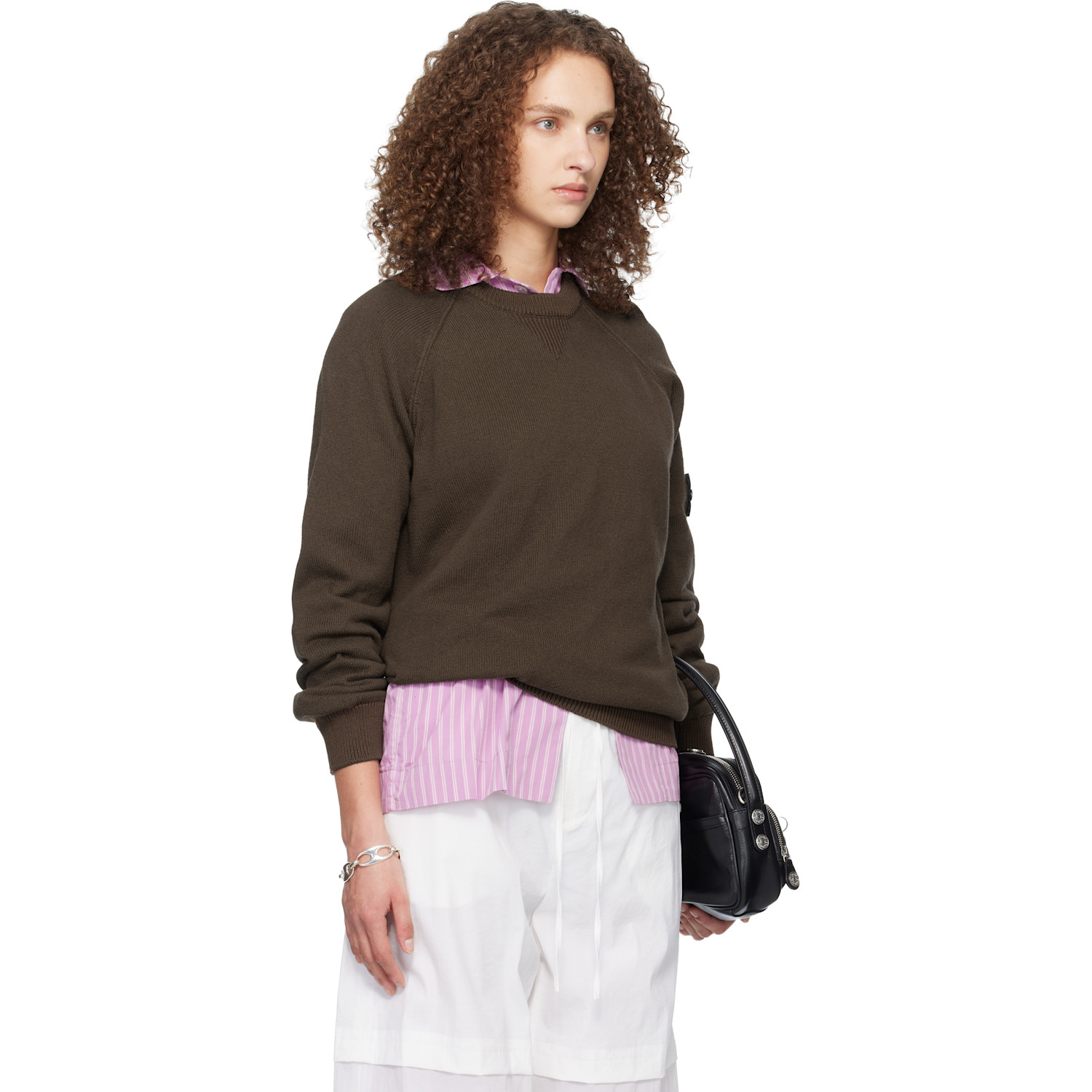  Stone Island Brown 5100013 Raw Hand Organic Cotton Sweater 