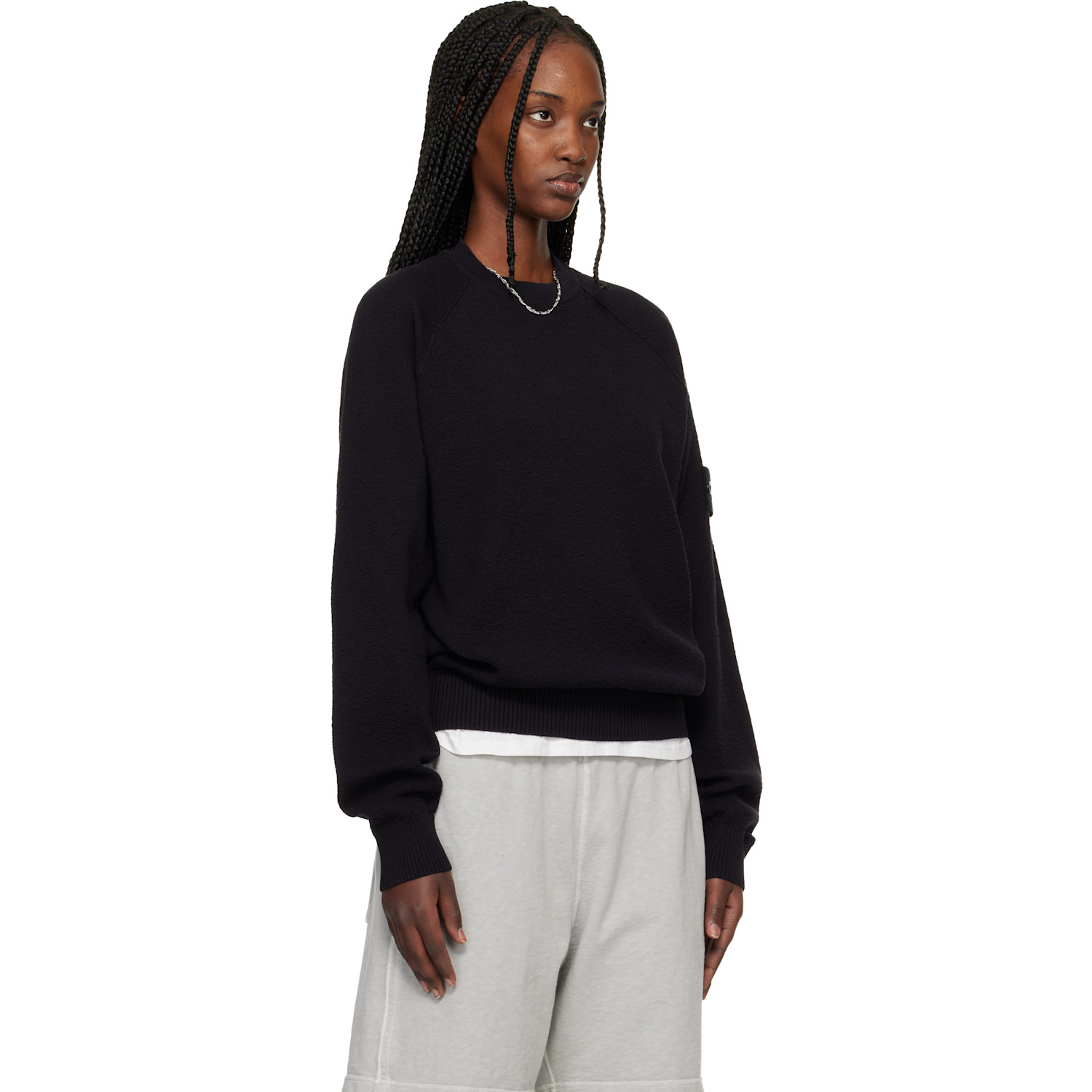  Stone Island Navy 5100020 Light Raw Hand Organic Cotton Sweater 