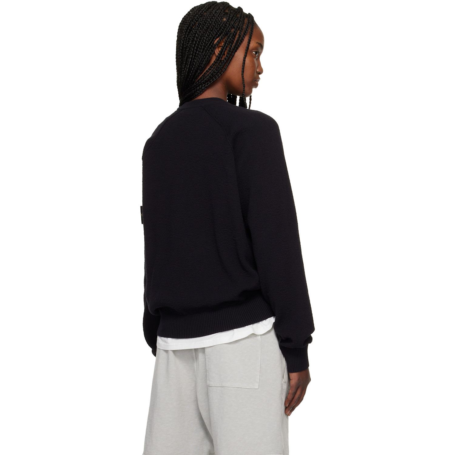  Stone Island Navy 5100020 Light Raw Hand Organic Cotton Sweater 