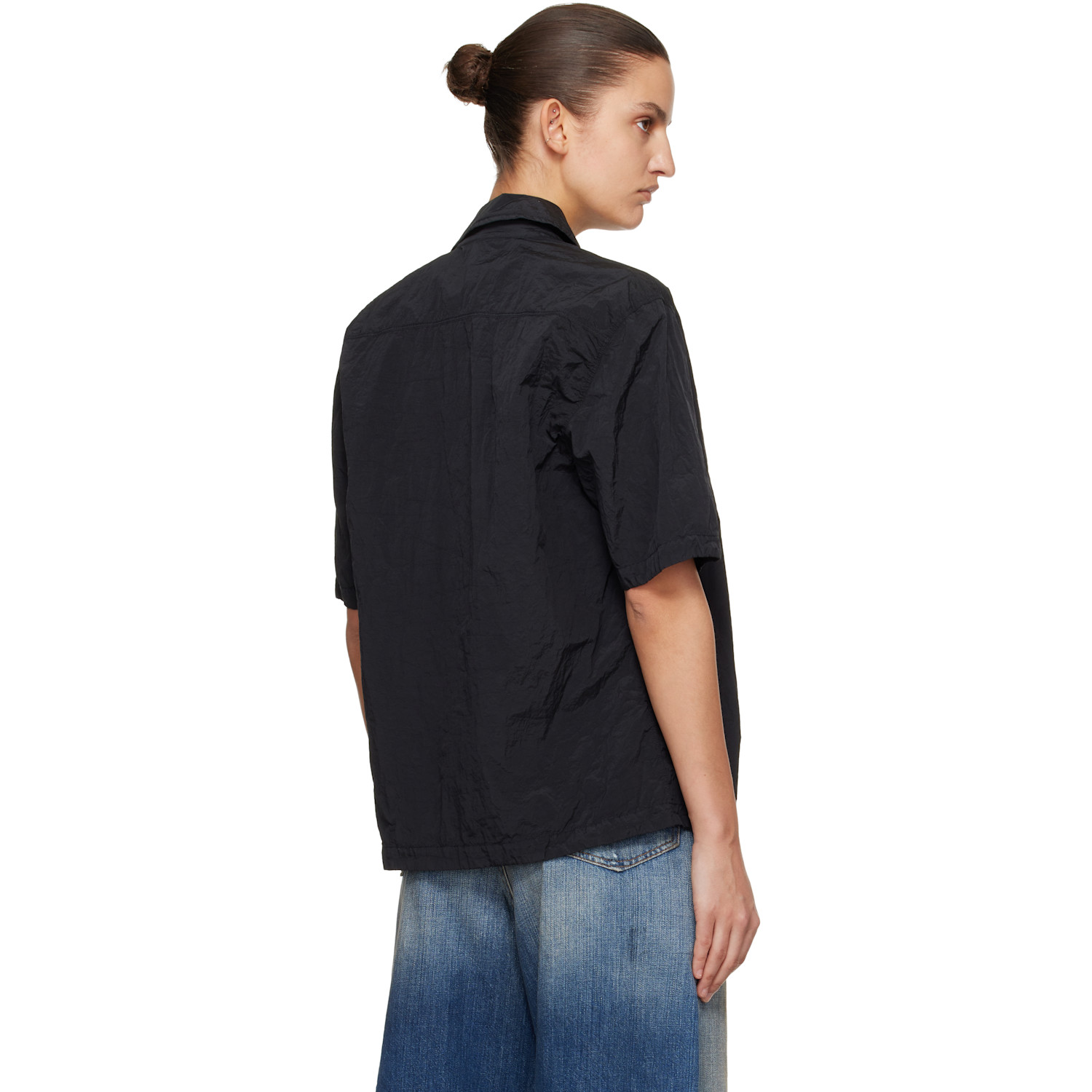  Stone Island Black 1200028 Nylon Metal Econyl Shirt 