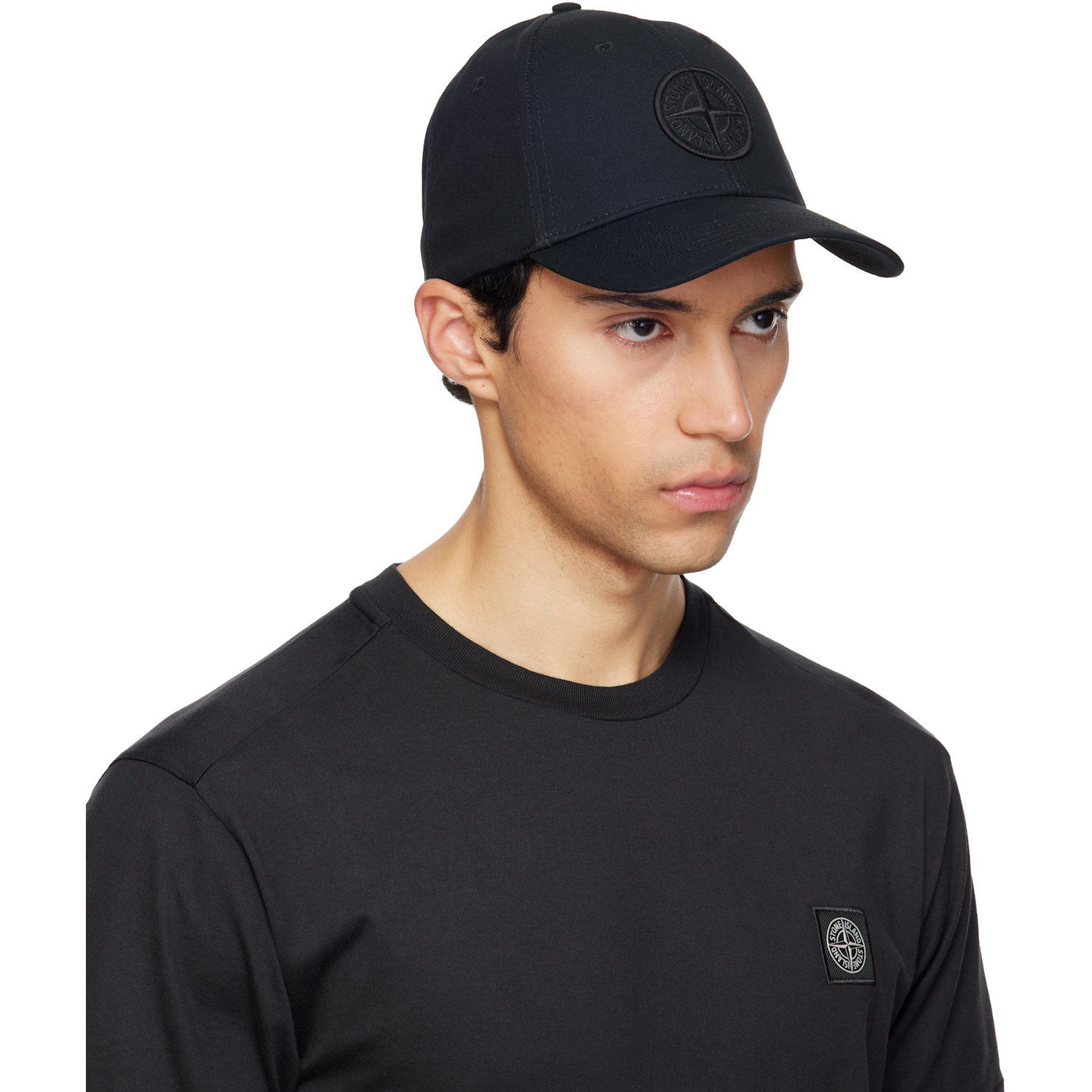  Stone Island Black 9100013 Cotton Reps Cap 