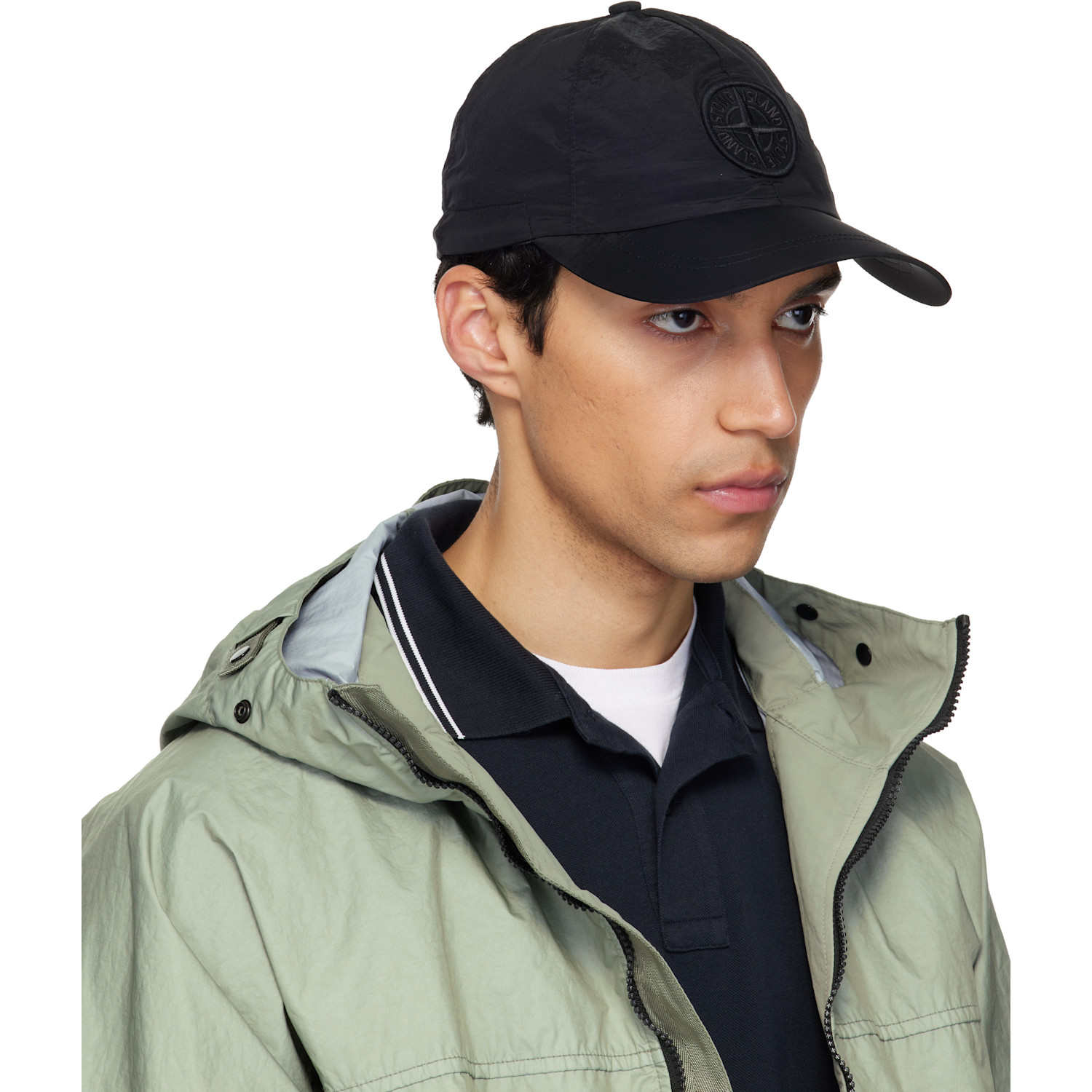 Stone Island Black 9100011 Nylon Metal Econyl Cap 