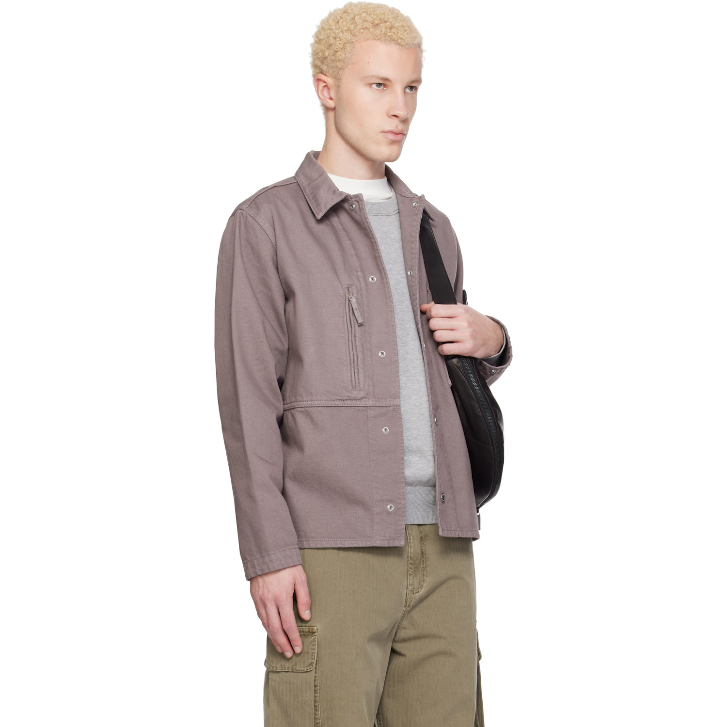  Stone Island Purple 1200001 Light Bull Denim Jacket 