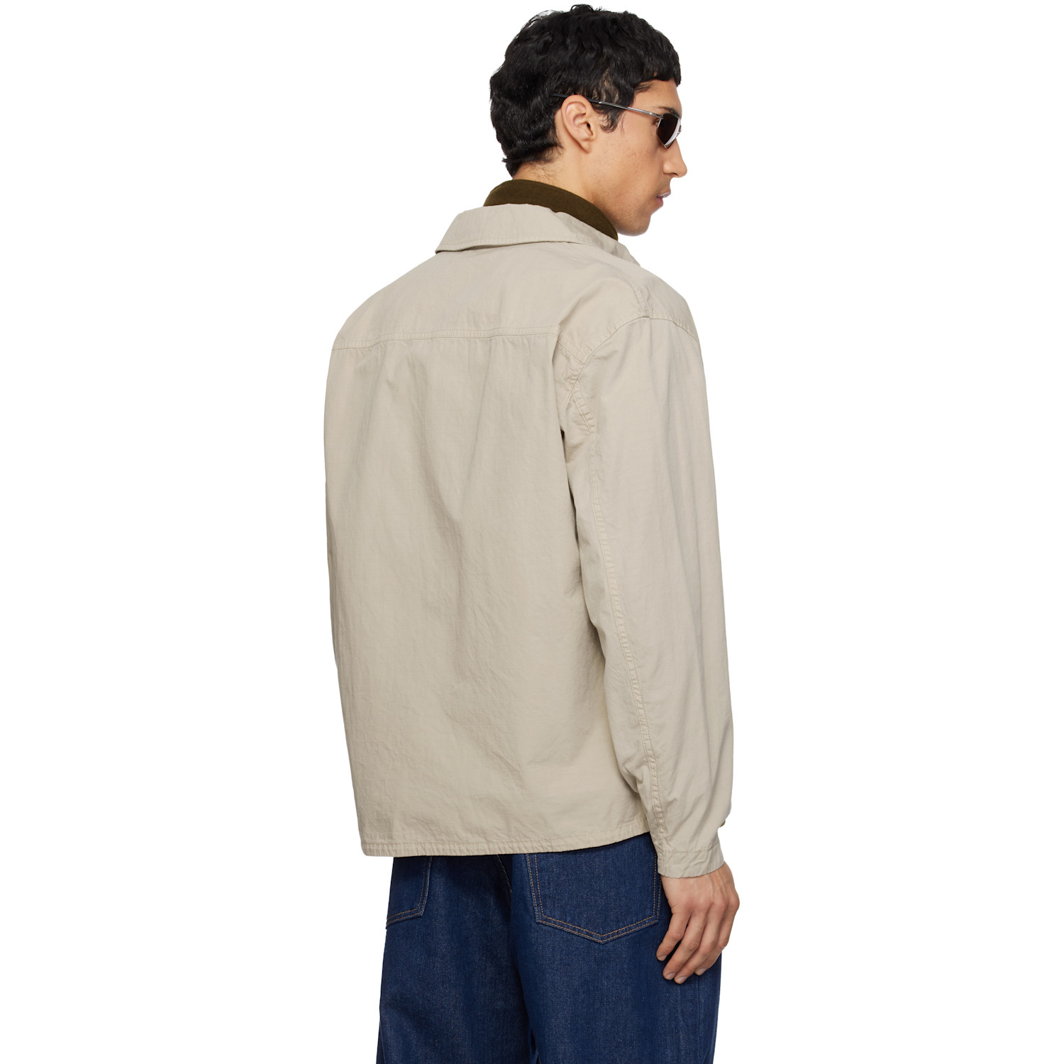  Stone Island Beige 1200005 Mercerized Organic Cotton Ripstop Jacket 