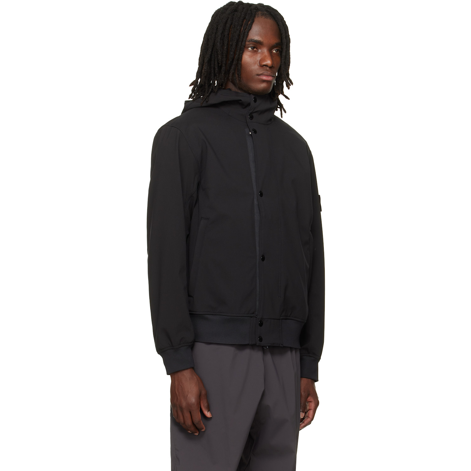 Stone Island Black 4100118 Light Soft Shell-r E.dye Technology Jacket 