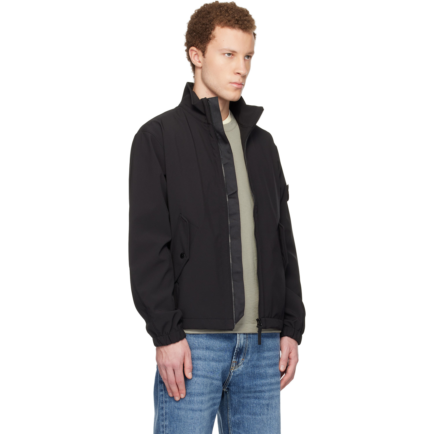  Stone Island Black 4100022 Light Soft Shell-r E.dye Technology Jacket 